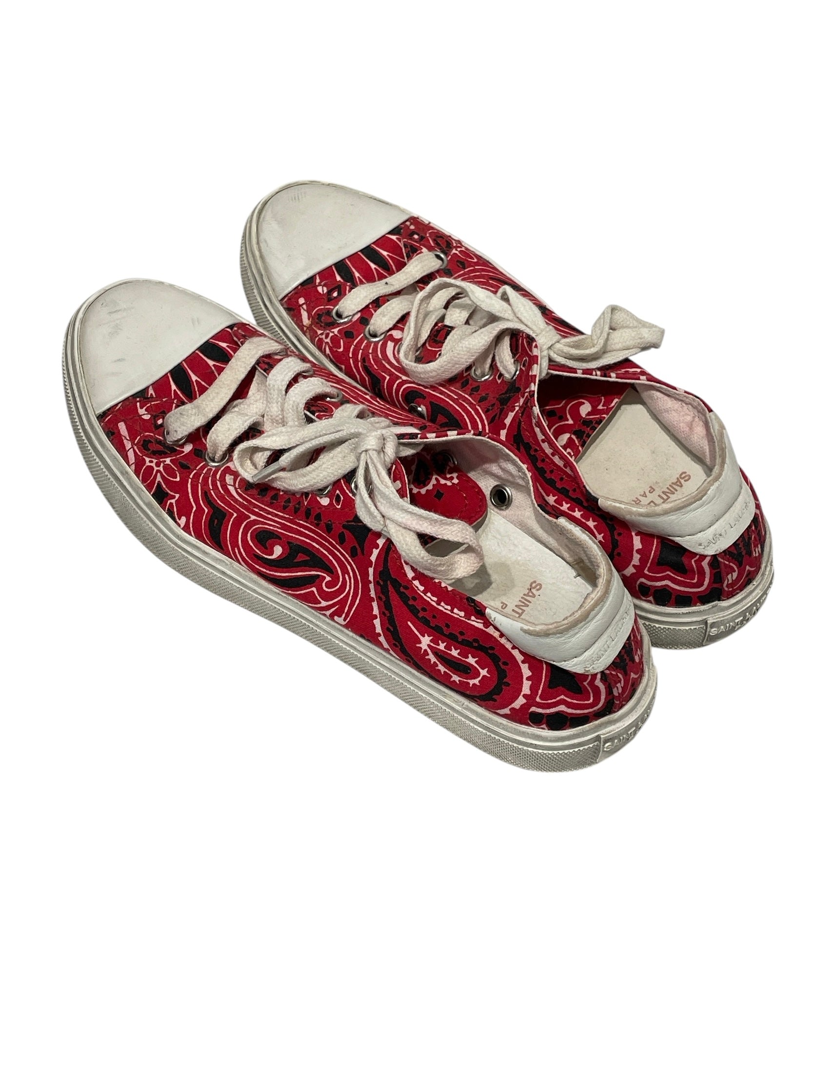 SAINT LAURENT/Low-Sneakers/EU 37/RED/BANDANA LOW TOPS view 2
