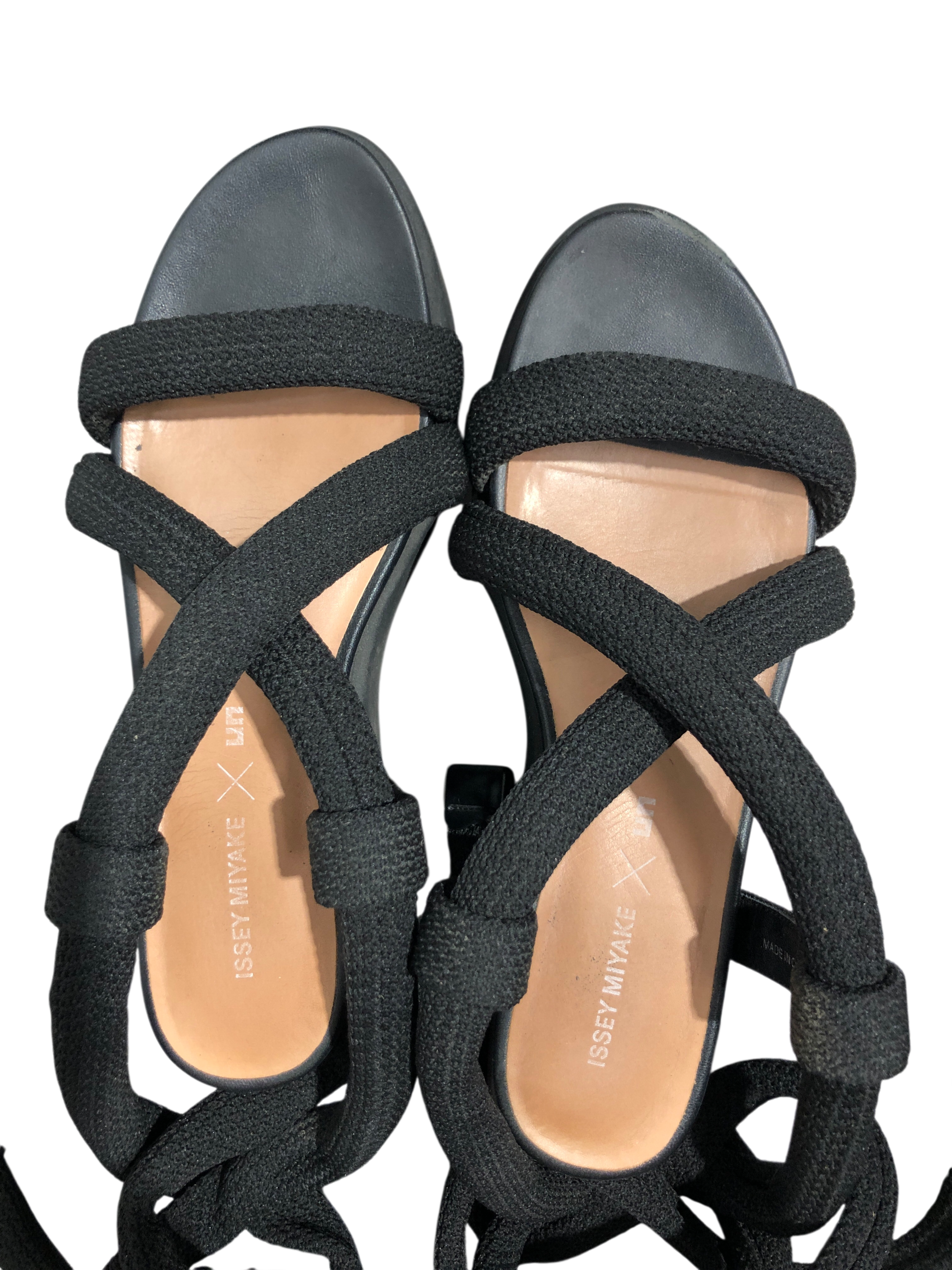 ISSEY MIYAKE/Sandals/EU 38/Cotton/BLK/ view 7