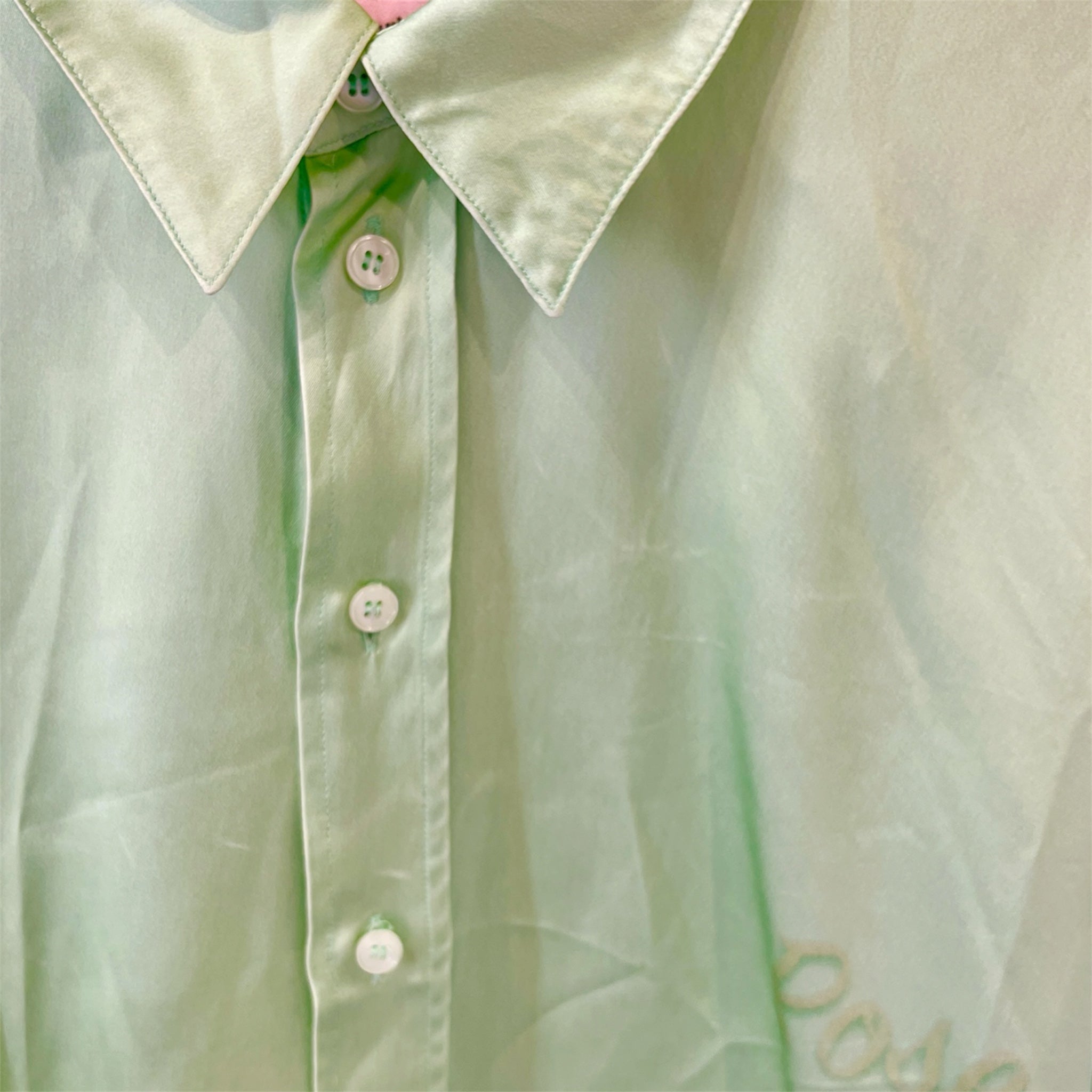 MARTINE ROSE/LS Shirt/XS/Silk/GRN/Long Length/All Over Print/SPRING 2021 view 6