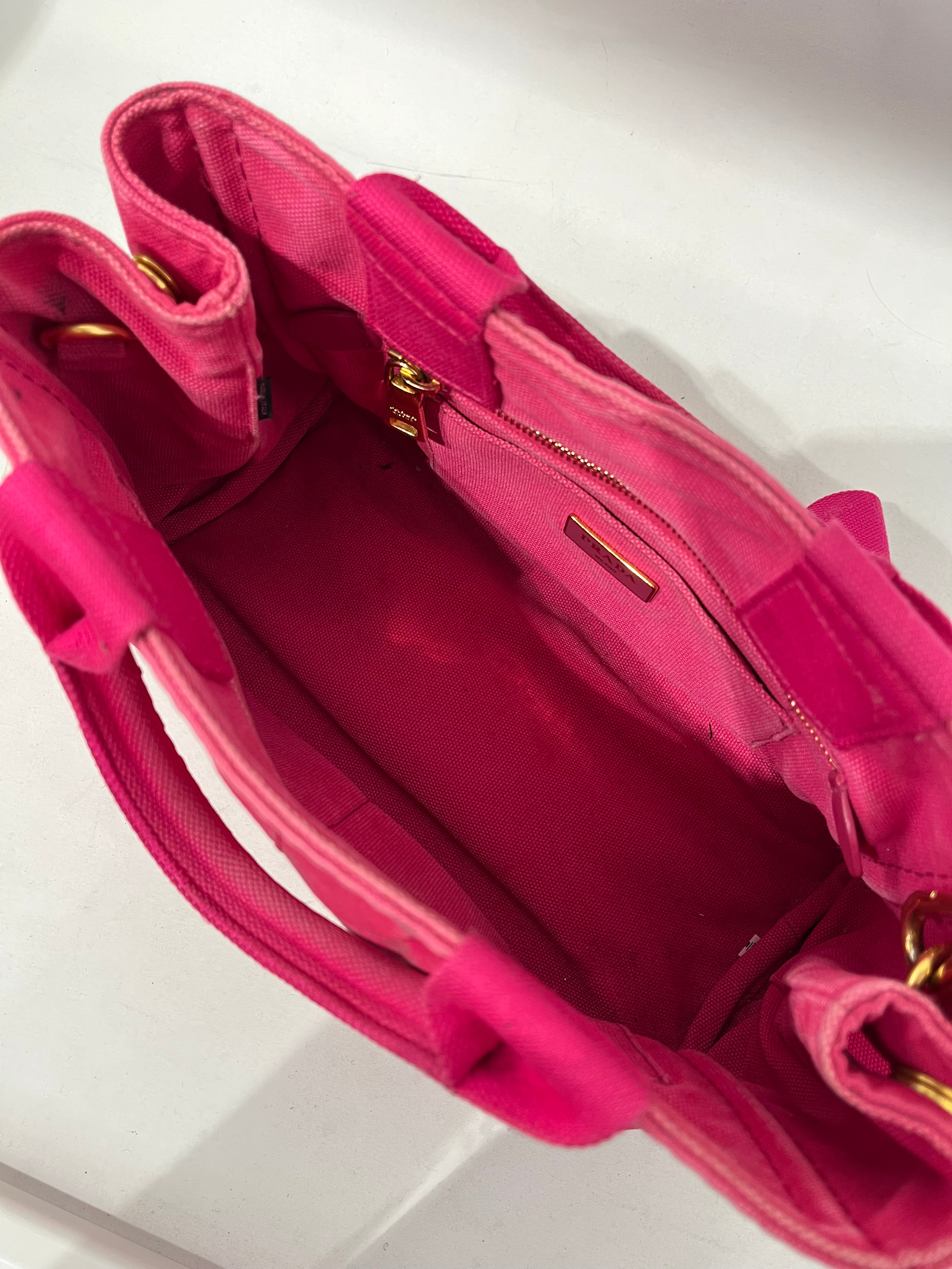 PRADA/Tote Bag/Cotton/PNK/CANAPA LOGO TOTE view 5