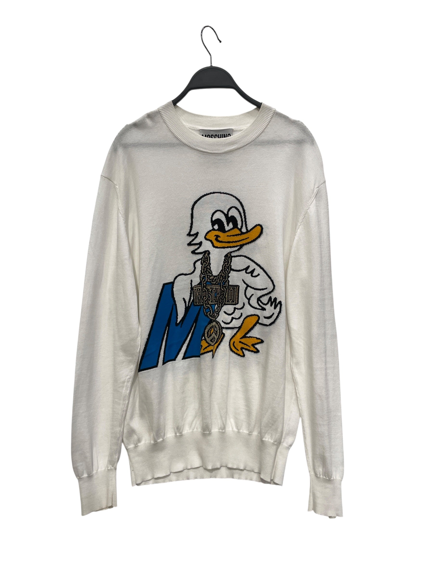 MOSCHINO/PALACE/Sweater/40/Cotton/WHT/KNIT DUCK SWEATER view 1