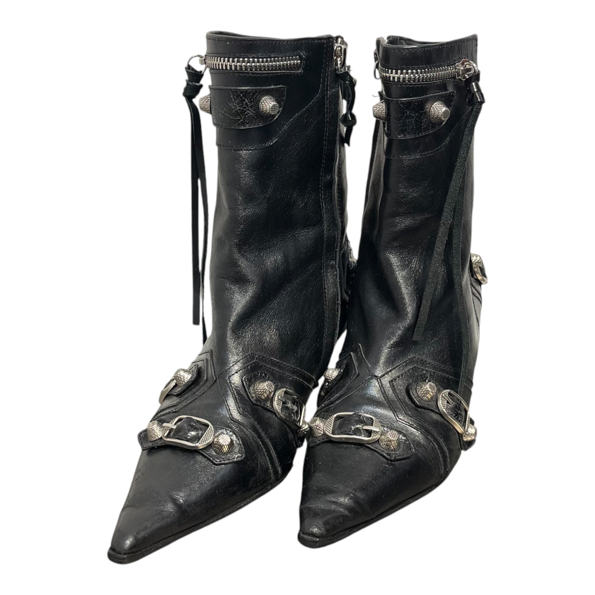 BALENCIAGA/Ankle Boots/EU 40/Leather/BLK/Agneau Arena Cagole 70mm view 4