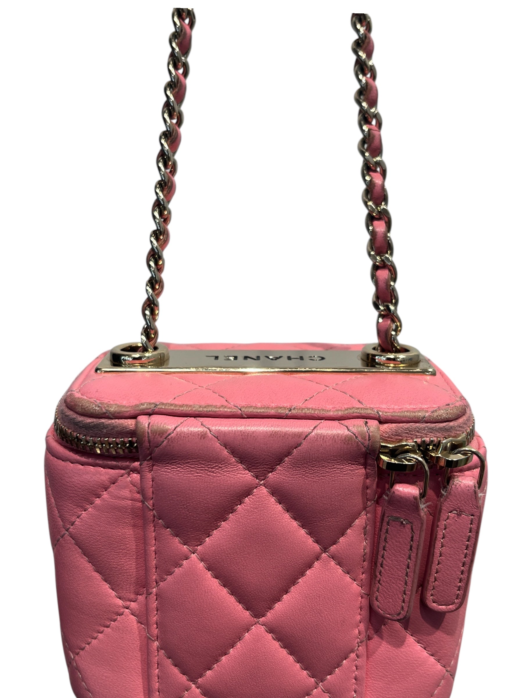 CHANEL/Cross Body Bag/Leather/PNK/QUILTED MINI VANITY CASE view 8