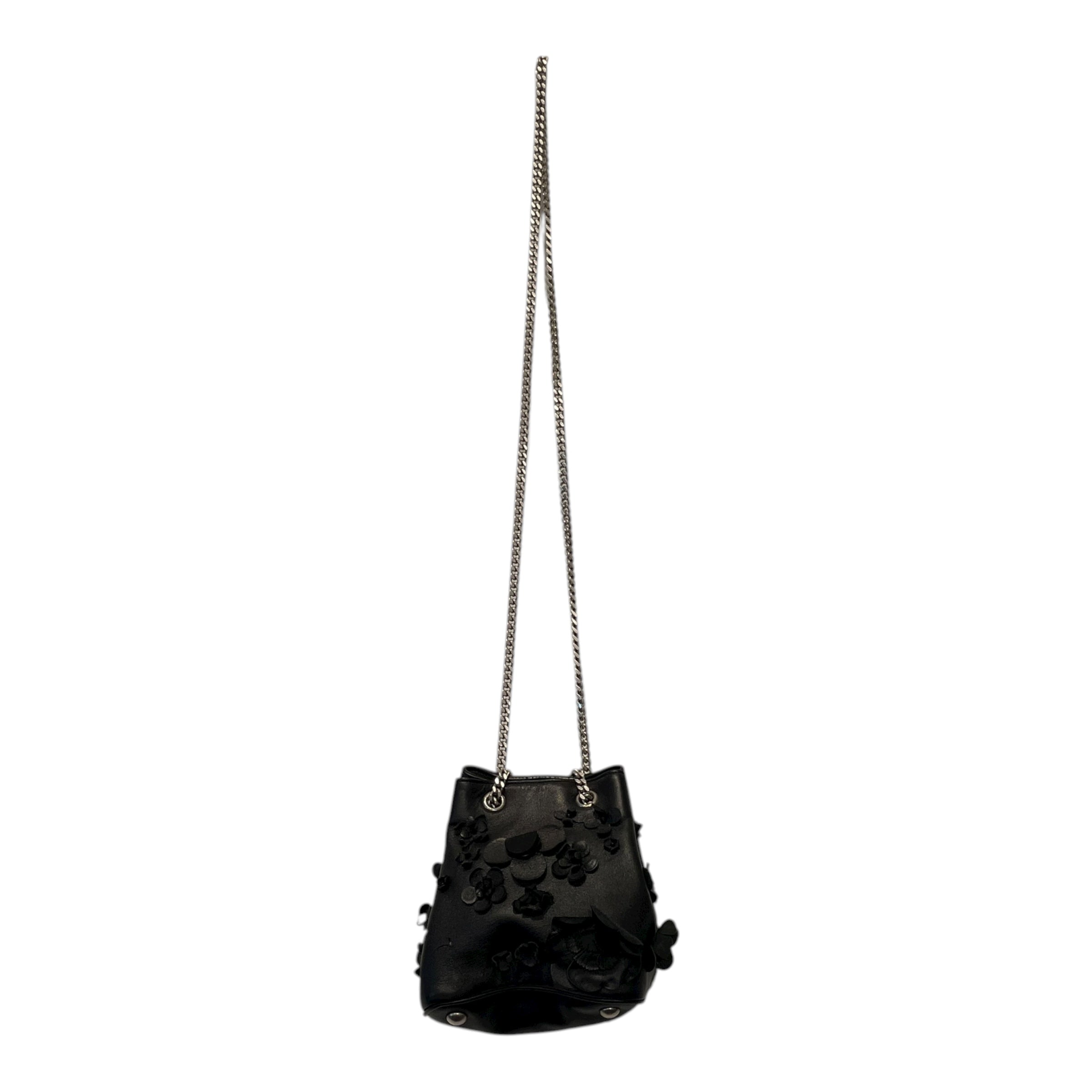 SAINT LAURENT/Bag/Floral Pattern/Leather/BLK/Floral Applique view 2