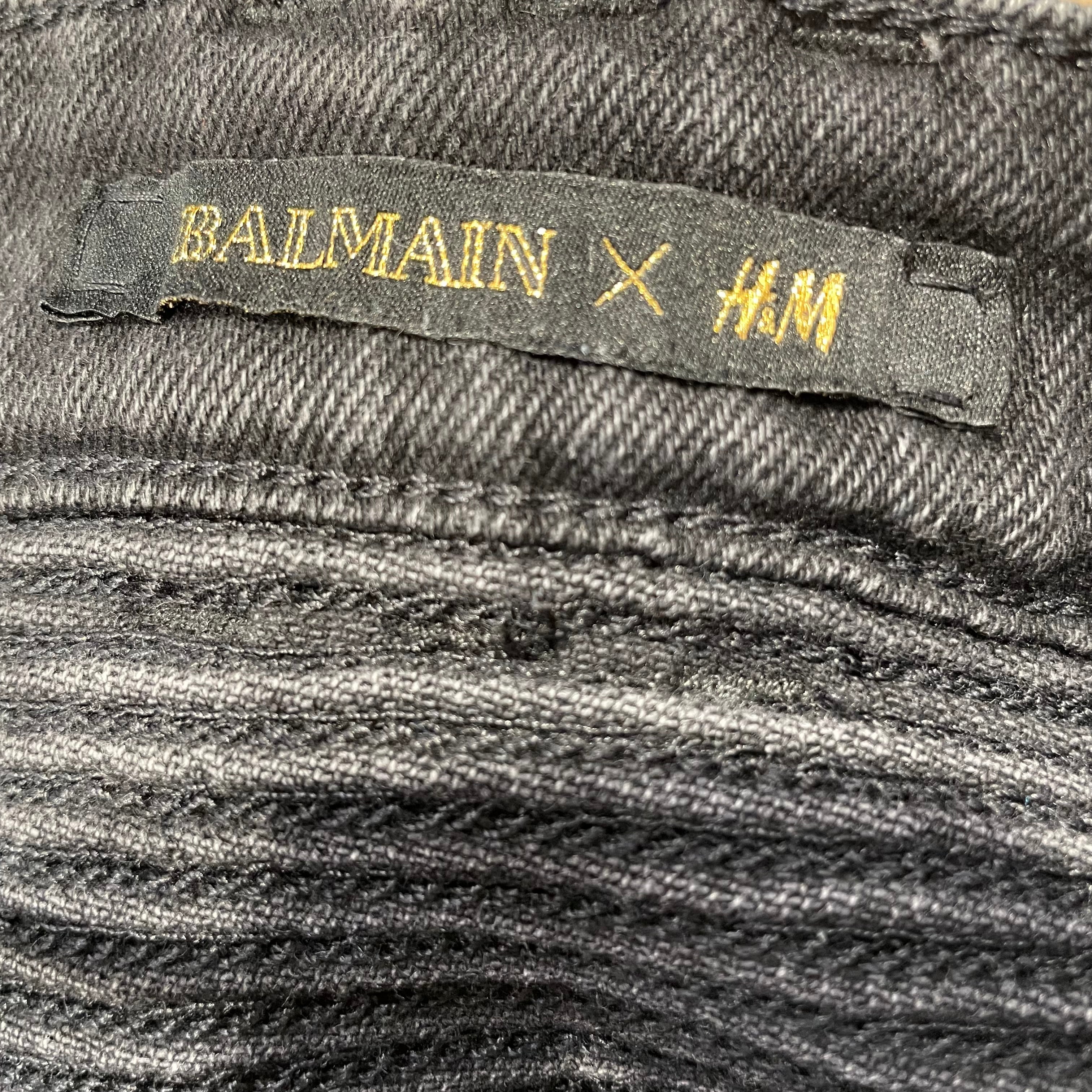 BALMAIN/Skinny Pants/33/Denim/BLK/waxed view 3