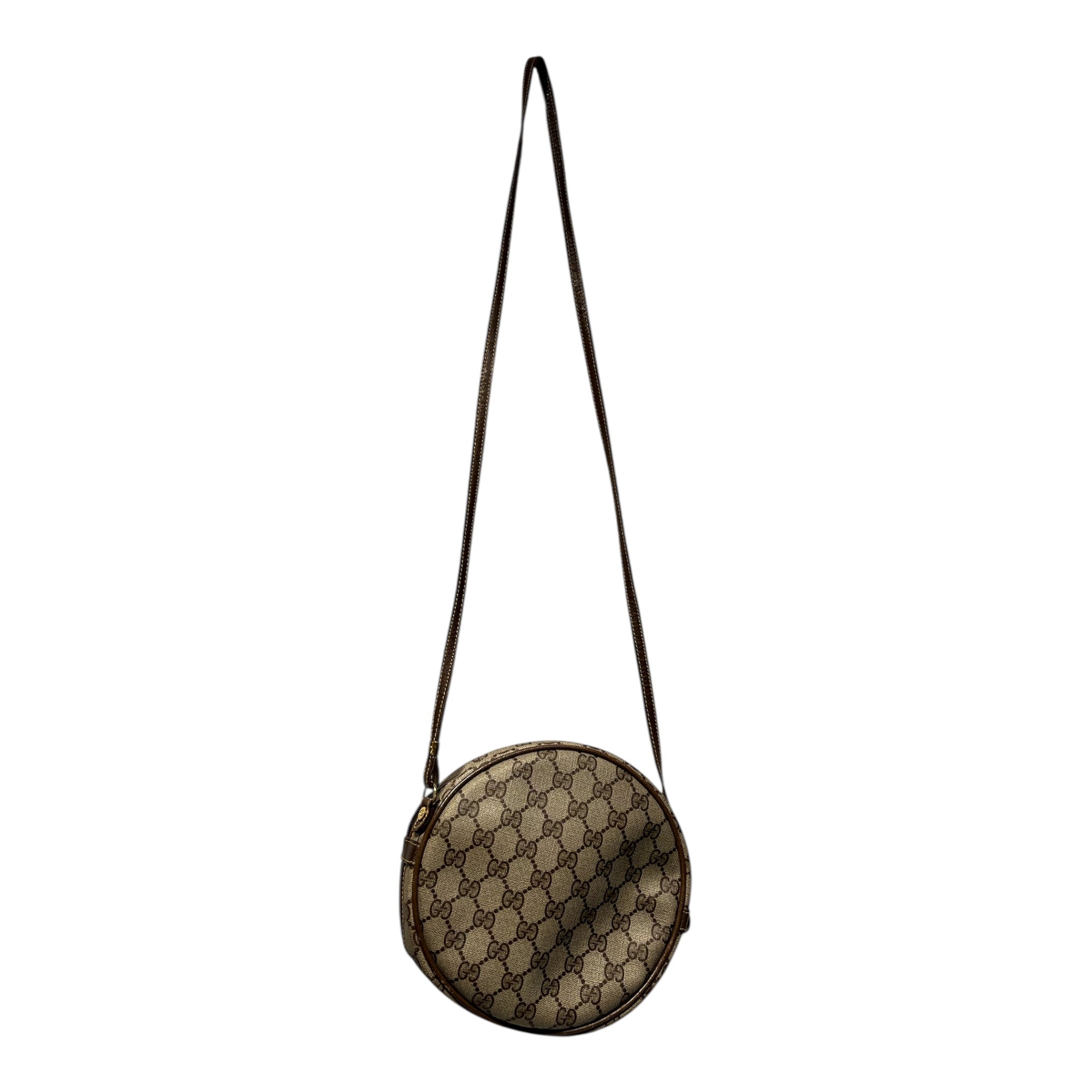 GUCCI/Cross Body Bag/Monogram/Tweed/KHK/Circle/Old Gucci view 2