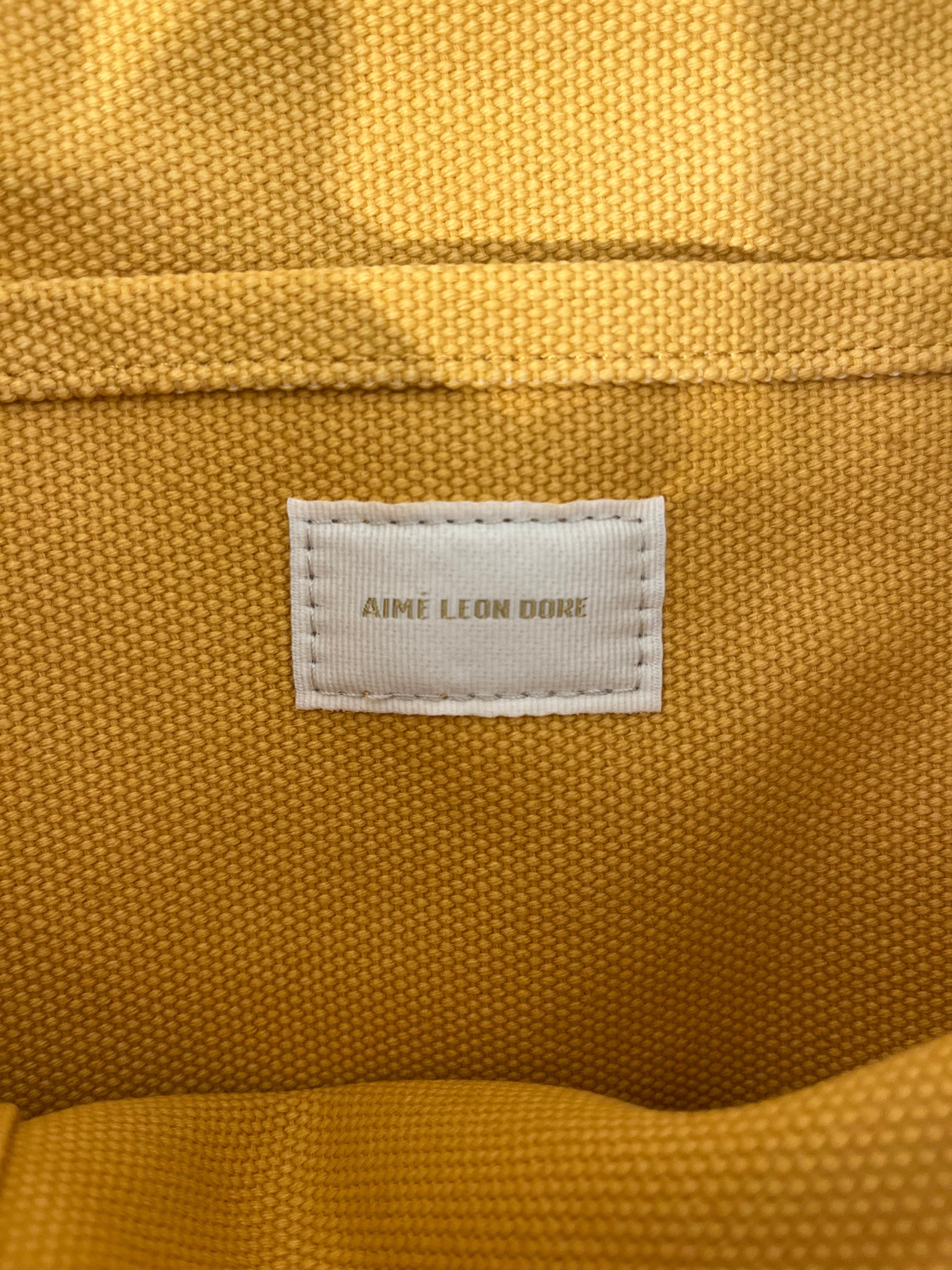 AIME LEON DORE/Tote Bag/Cotton/YEL/front logo canvas short strap view 6