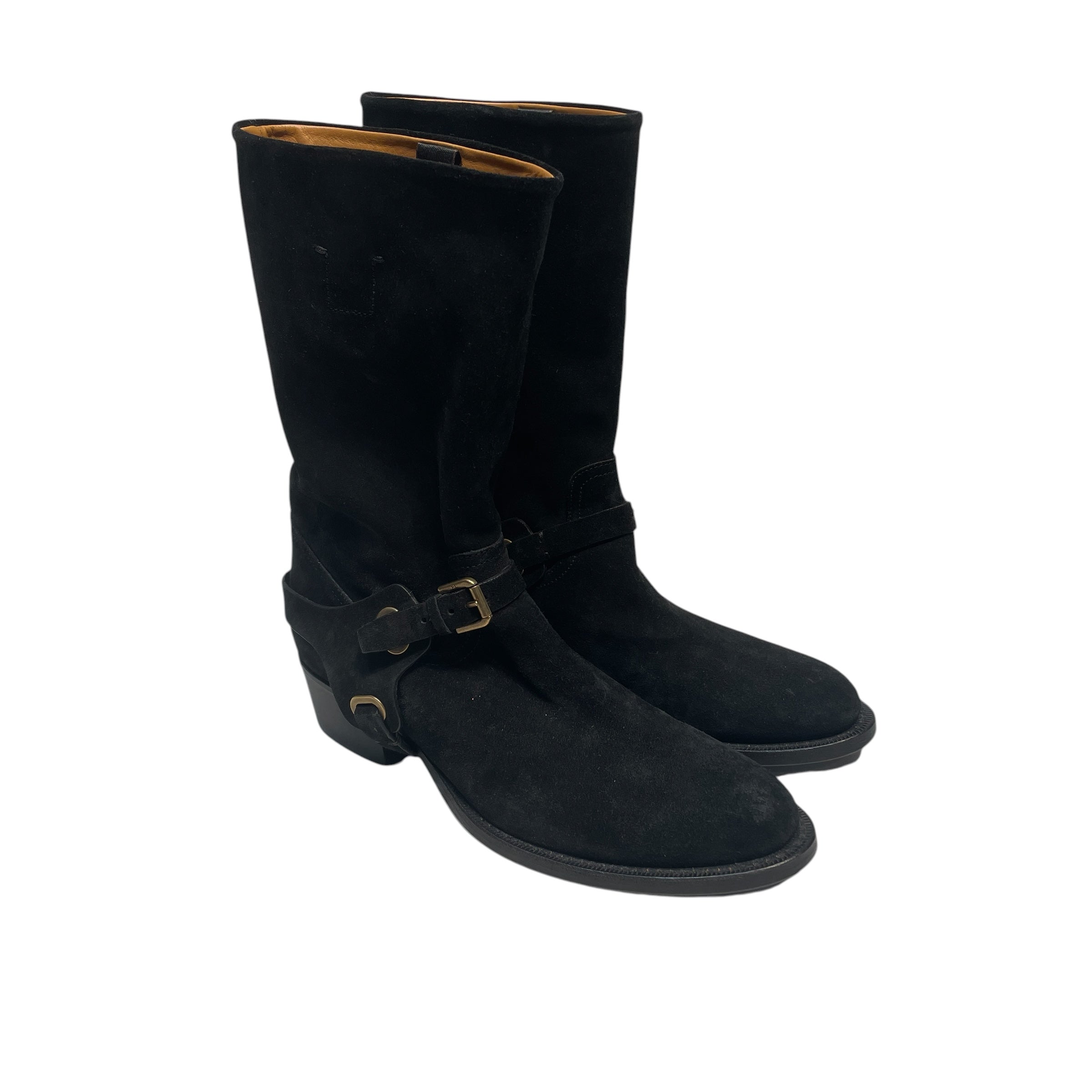 RALPH LAUREN/Biker Boots/US 8.5/Suede/BLK/ view 1