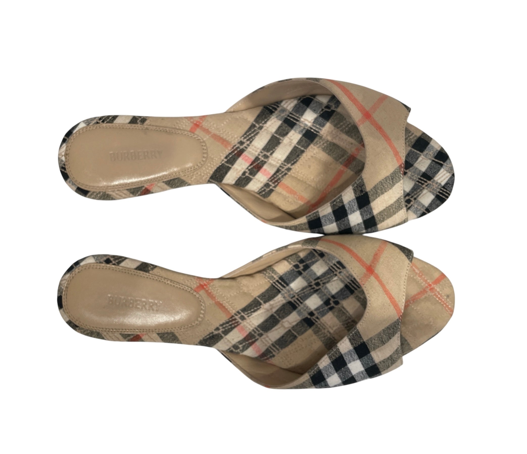 BURBERRY/Sandals/EU 38/All Over Print/Cotton/BEG/PRINTED view 3