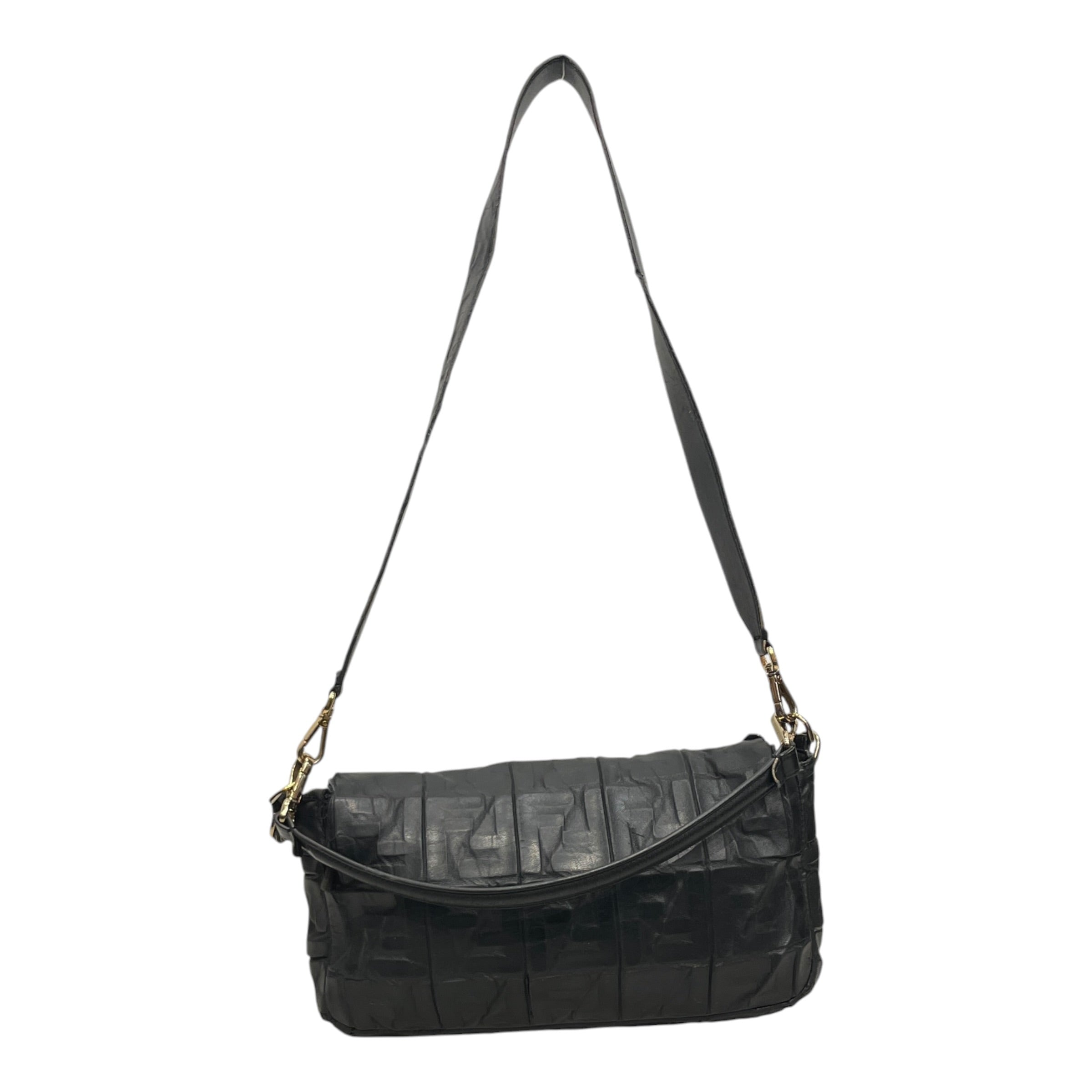 FENDI/Hand Bag/Monogram/Leather/BLK/BAGUETTE/GLD BUCKLE view 2