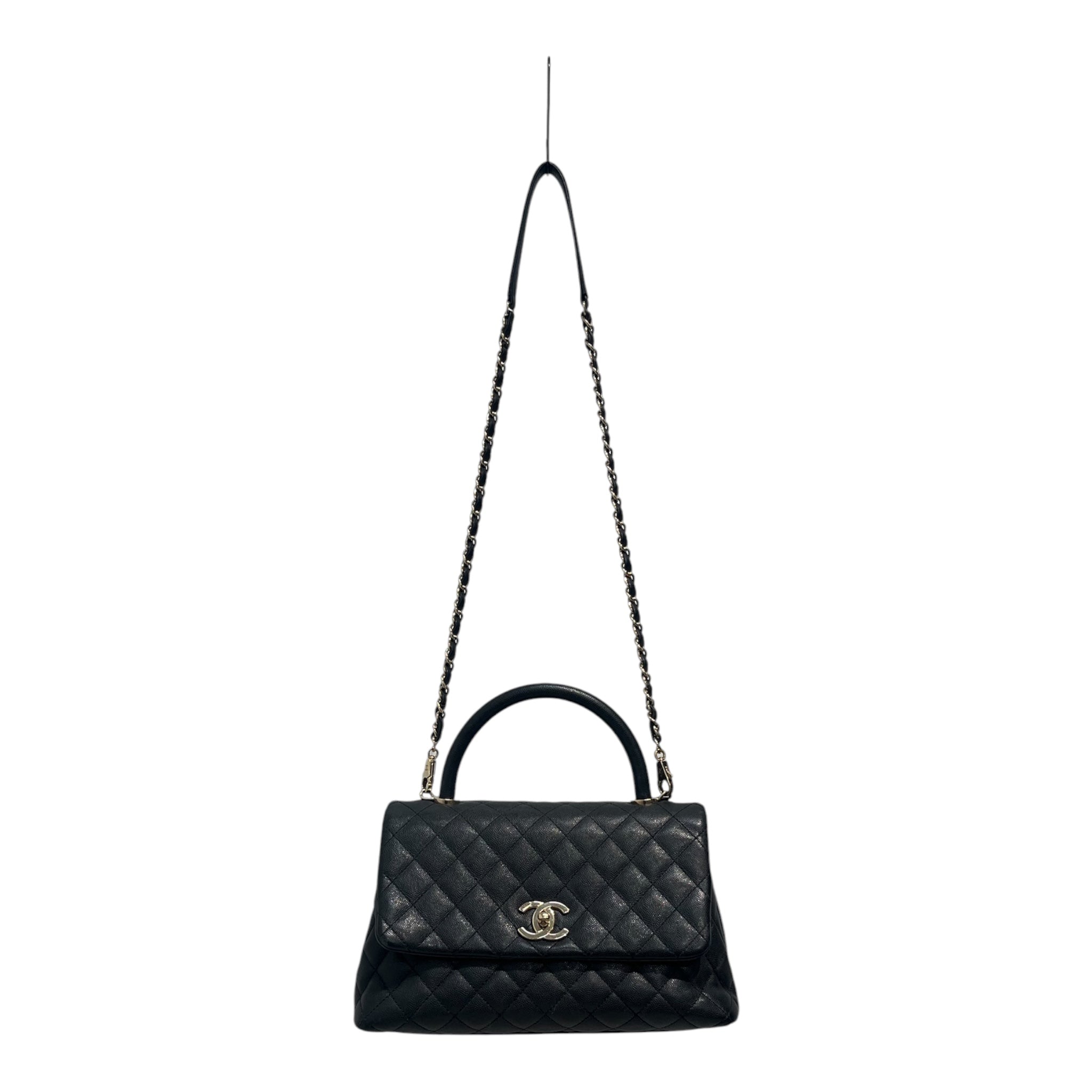 CHANEL/Hand Bag/Leather/BLK/caviar quilted gld hrdwr view 1
