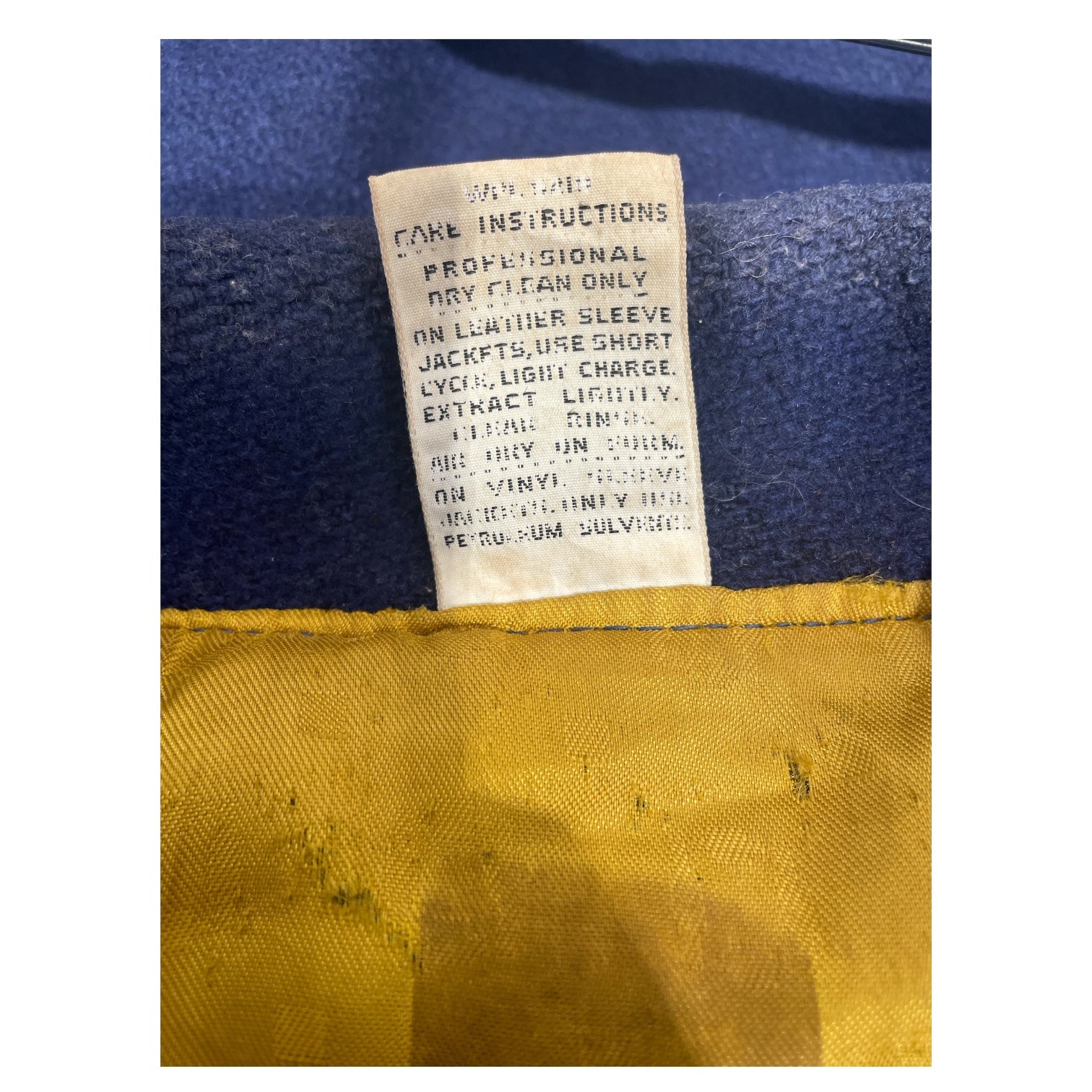 KAYE BROS./Souvenir Jkt/M/Wool/NVY/F letterman view 4