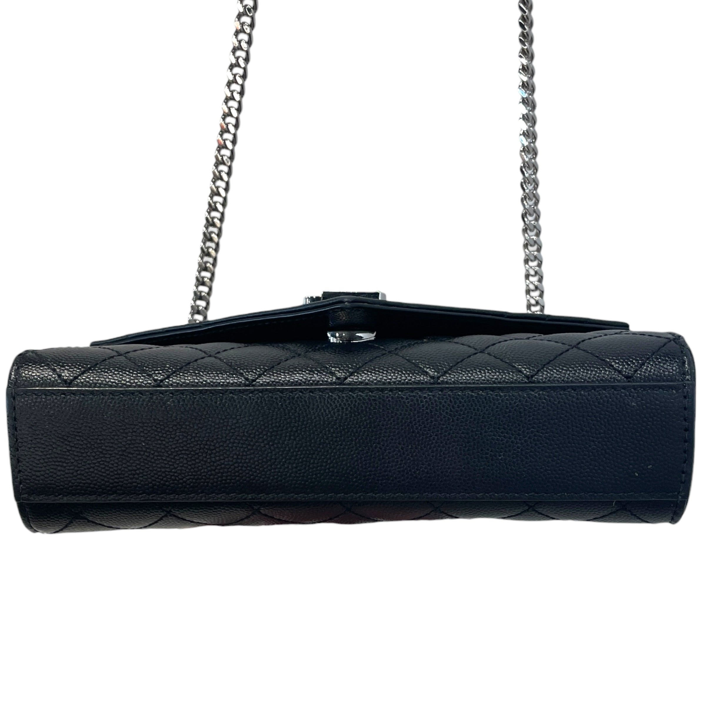 SAINT LAURENT/Cross Body Bag/Leather/BLK/small envelope quilted leather view 3