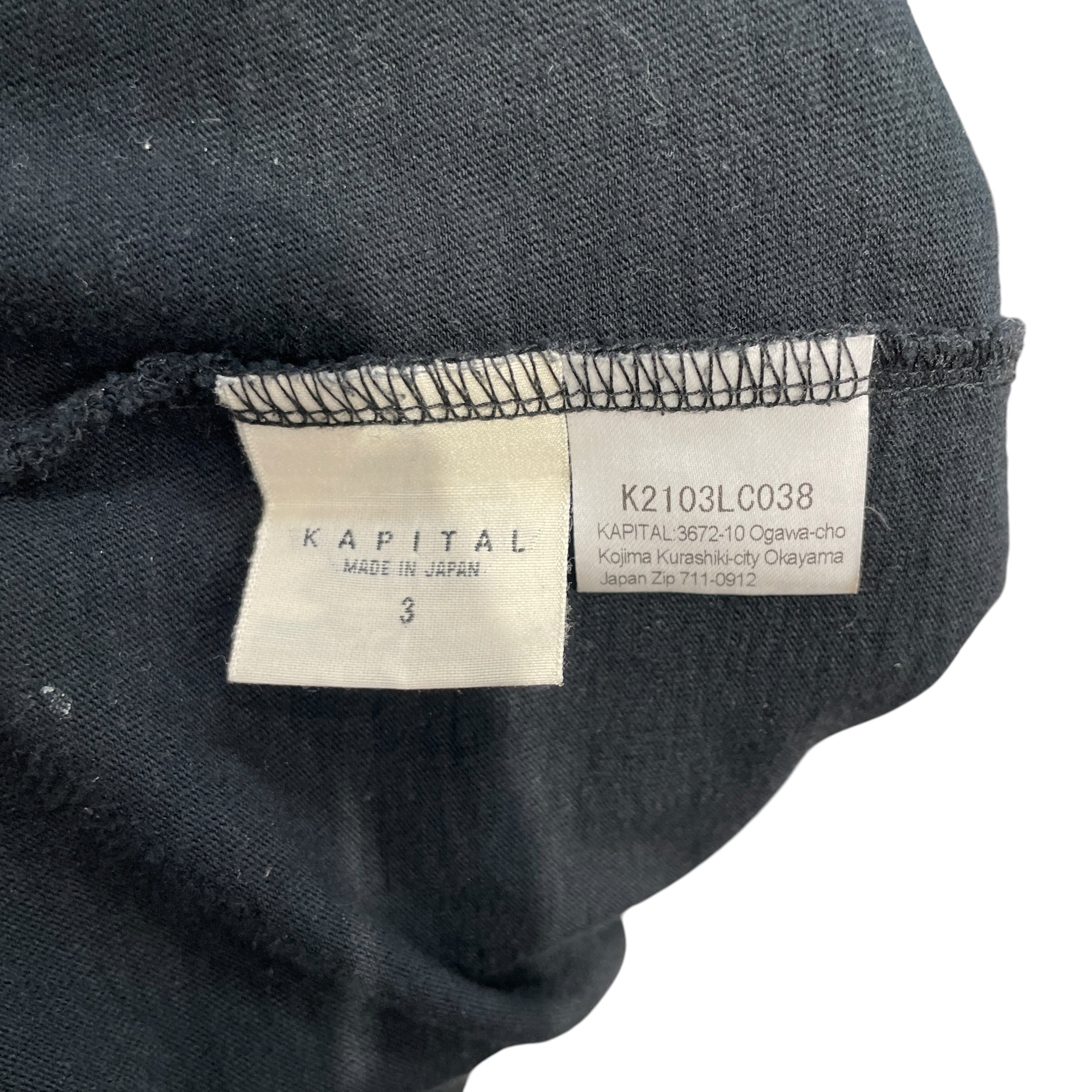 KAPITAL/LS T-Shirt/3/Cotton/BLK/ORANGE SMILEYFACE ELBOW view 4