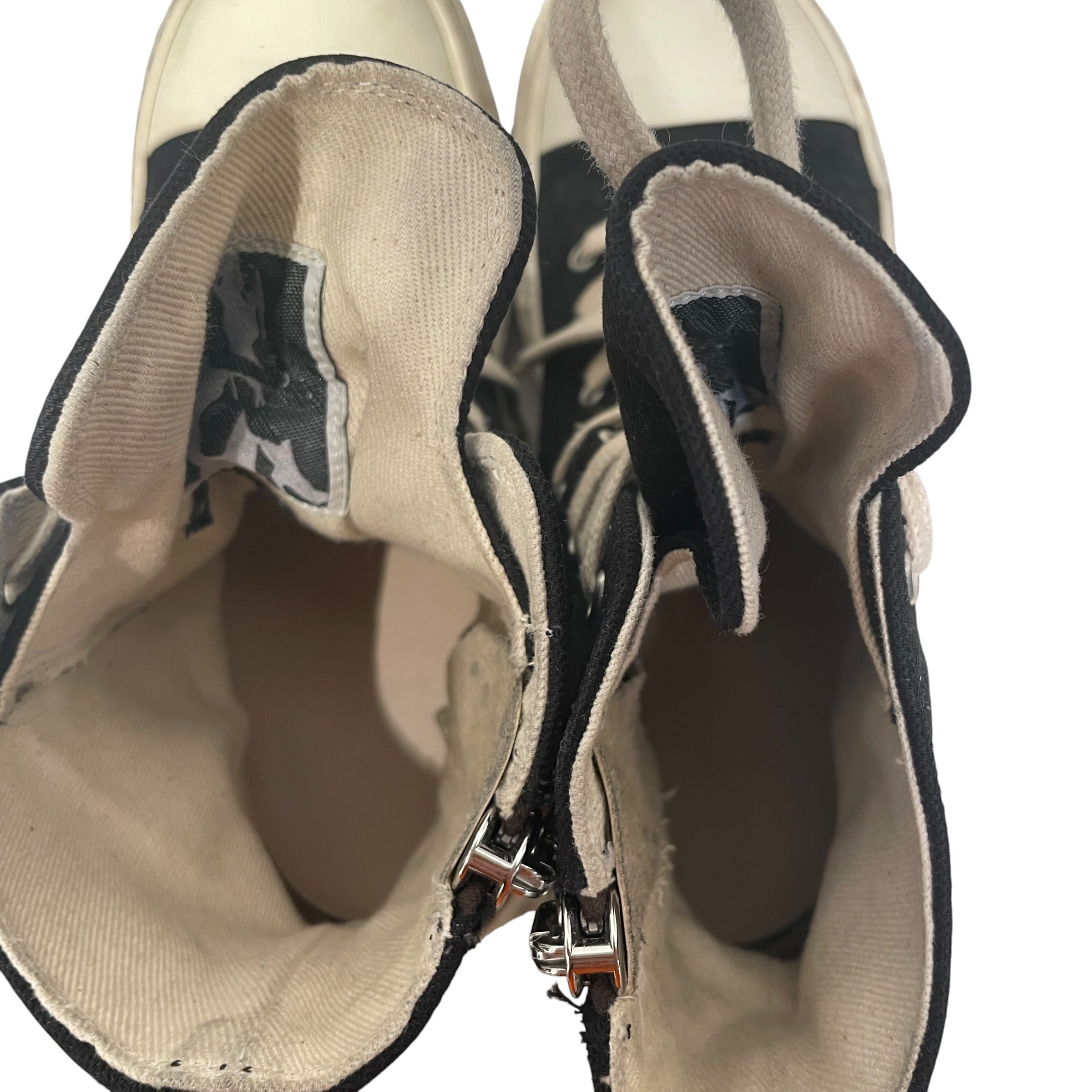 RICK OWENS DRKSHDW/Hi-Sneakers/EU 40/Cotton/BLK/BLEACH SPLAT DOTS LACE UP DRK view 4