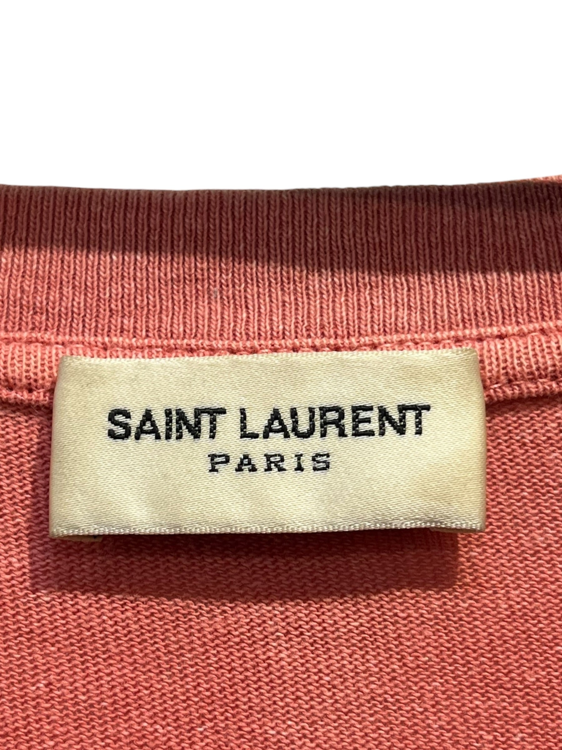 SAINT LAURENT/T-Shirt/XL/Cotton/PNK/LOGO TEE view 3