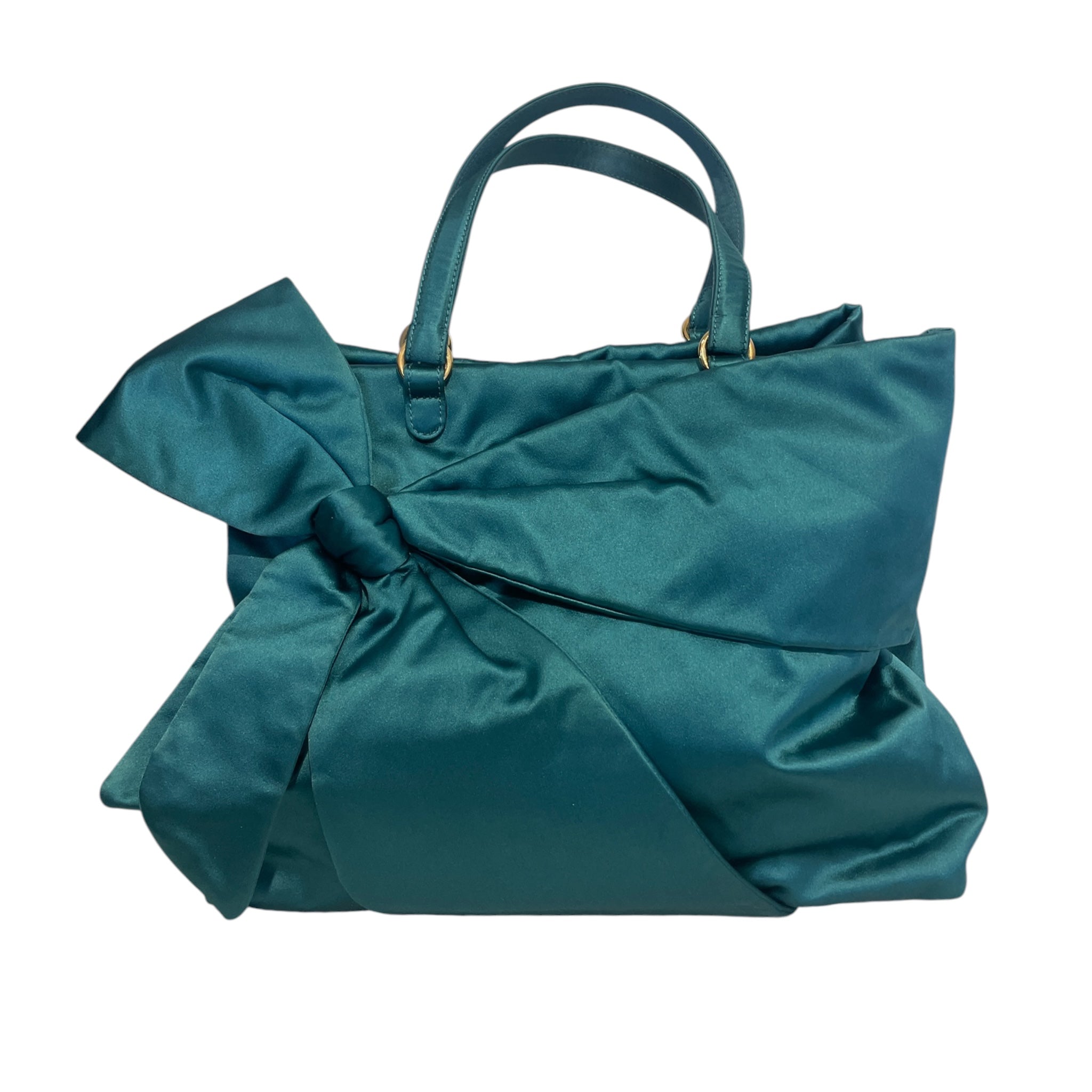 VALENTINO GARAVANI/Bag/Polyester/GRN/SATIN BOW TEAL TOTE view 1