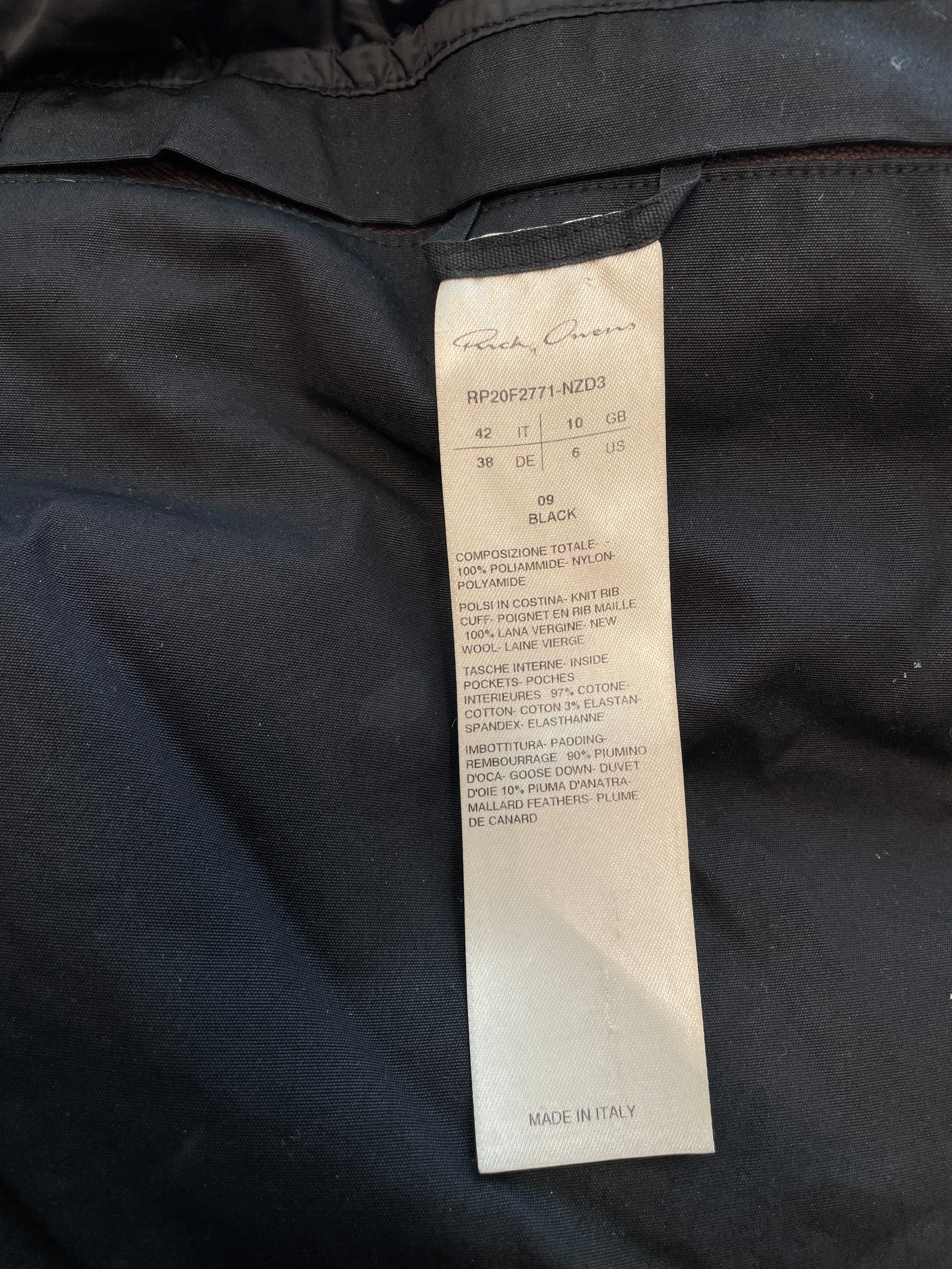Rick Owens/Puffer Jkt/42/Nylon/BLK/PERFORMA CROPPED PUFFER view 5