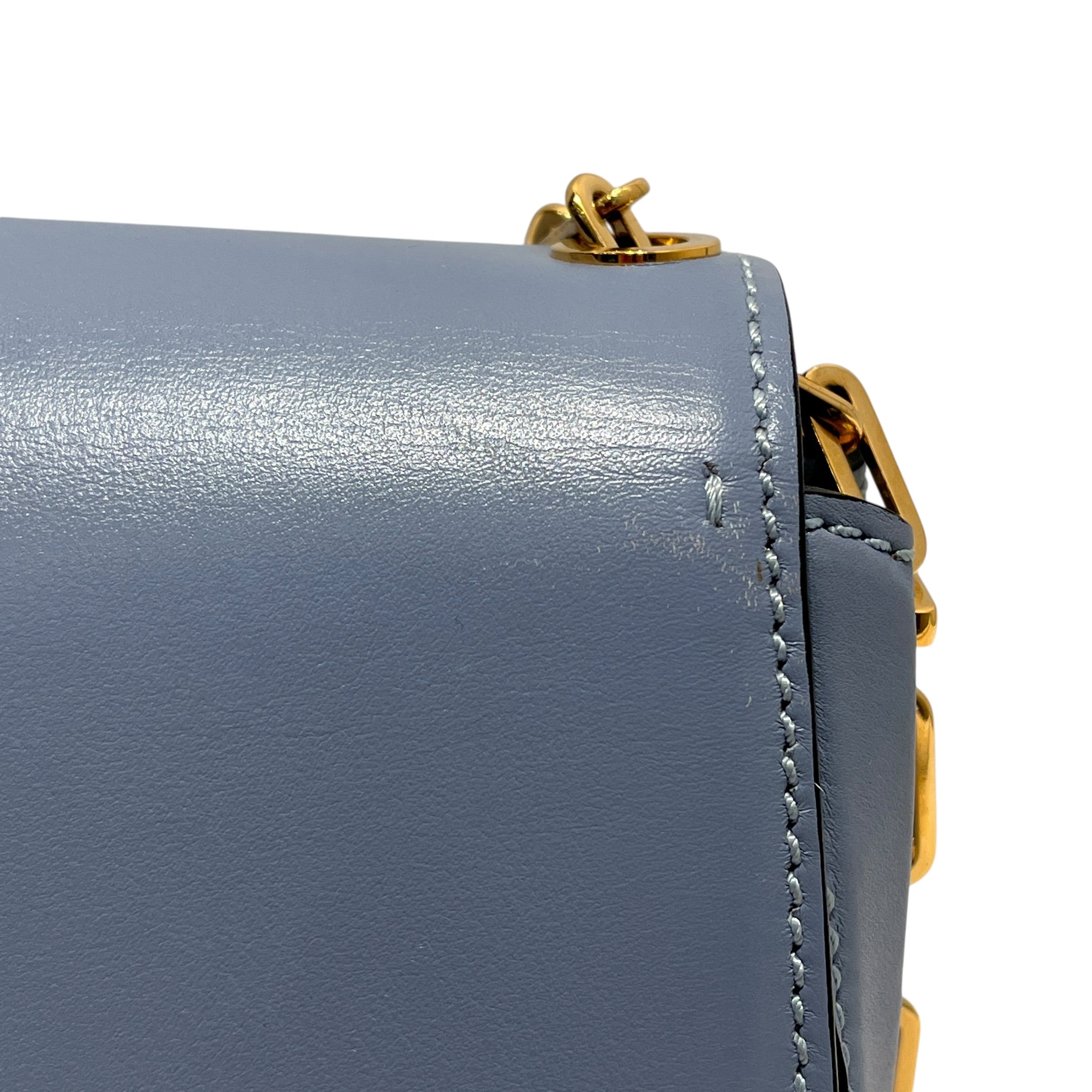 VALENTINO GARAVANI/Cross Body Bag/Leather/IDG/Blue Smooth Leather Chain Link view 8