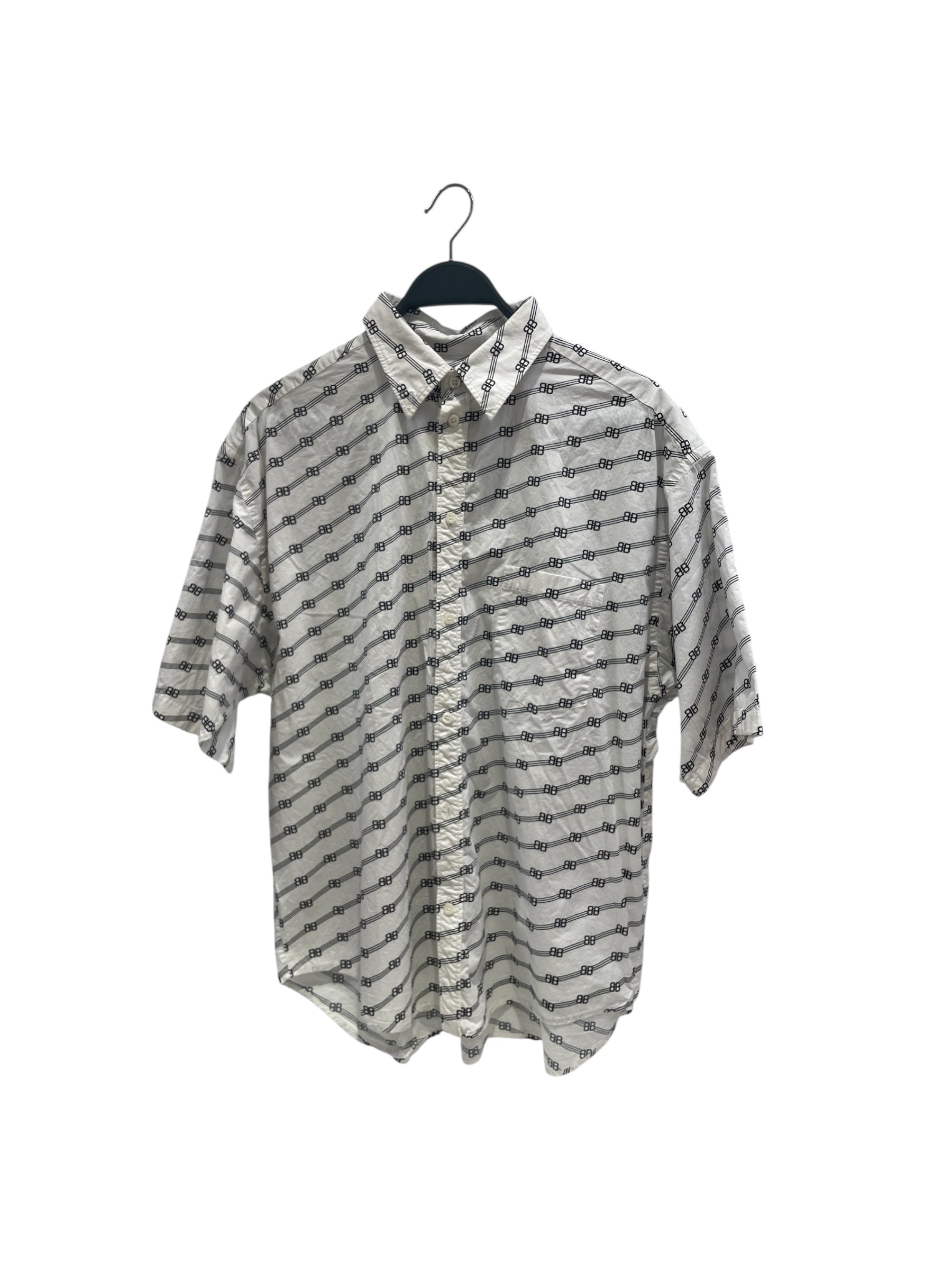 BALENCIAGA/Shirt/37/Cotton/WHT/Monogram/short sleeve view 1