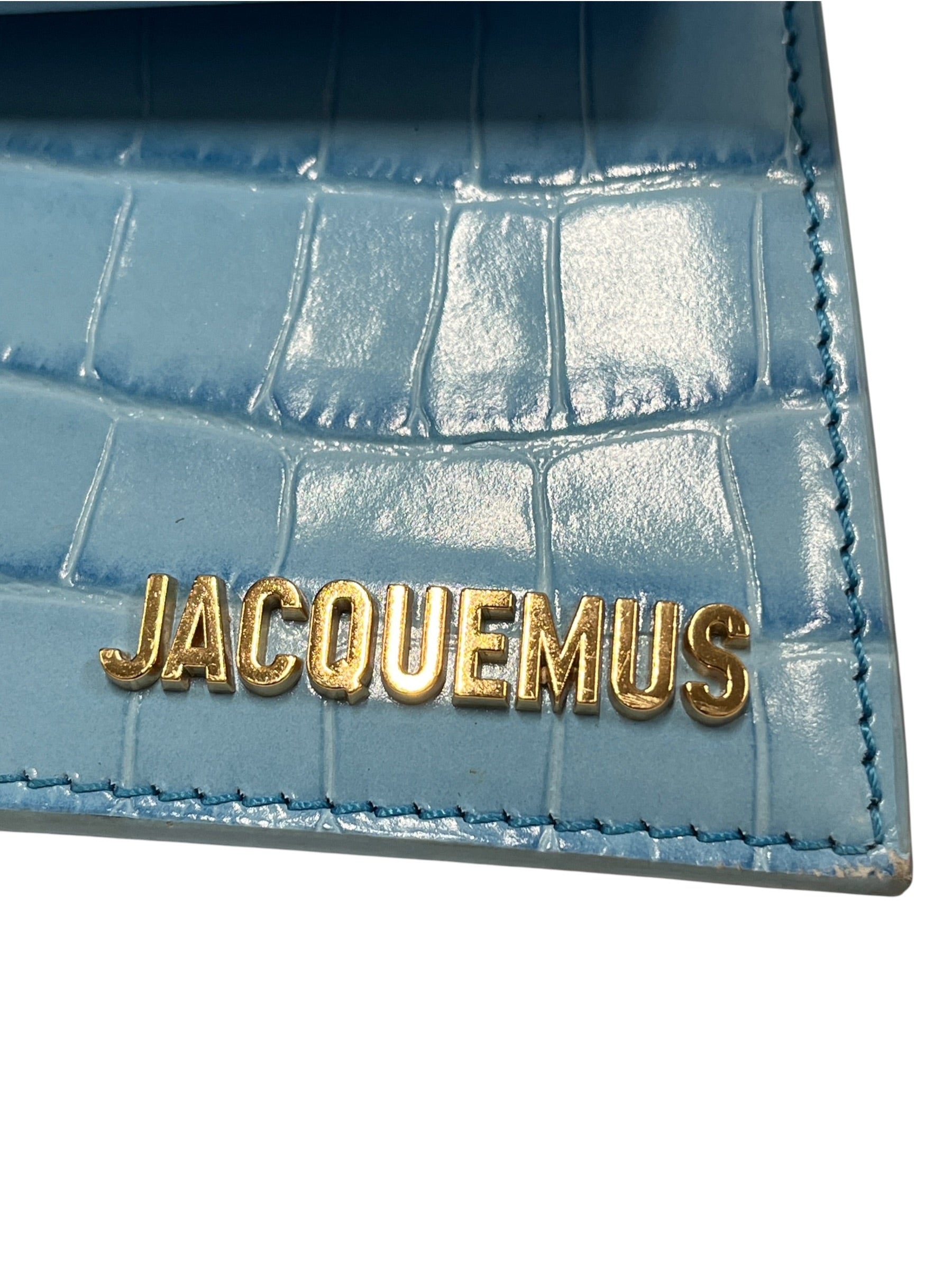 JACQUEMUS/Hand Bag/Leather/BLU/Le Chiquito CrocEmbossed view 9
