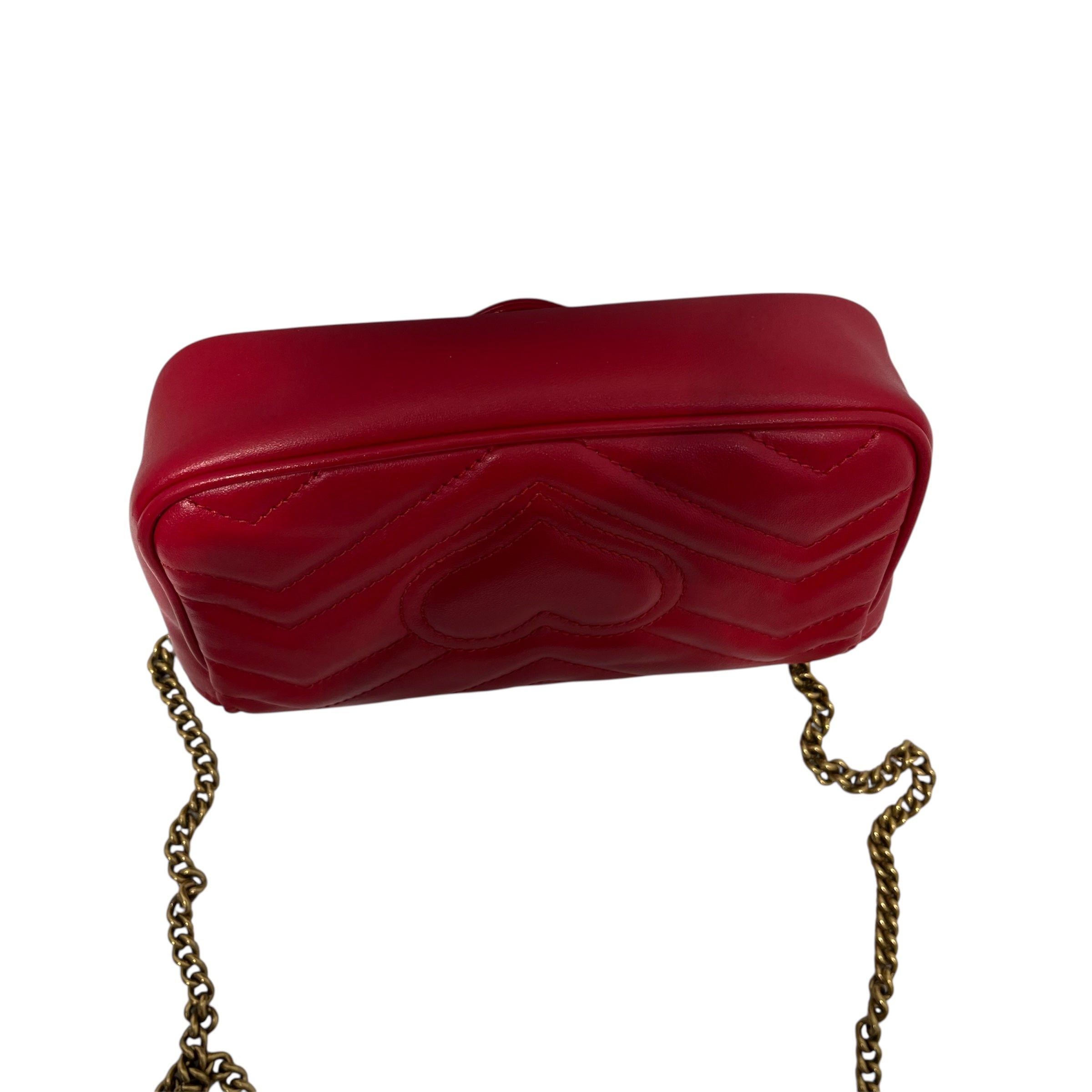 GUCCI/Cross Body Bag/RED/Marmont Super Mini Heart view 3