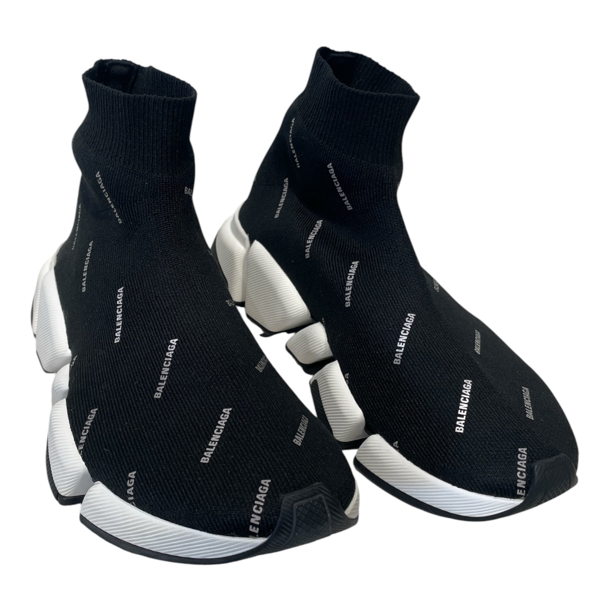 BALENCIAGA/Low-Sneakers/EU 36/All Over Print/Nylon/BLK/ALL OVER PRINT SOCK TRAINER view 1