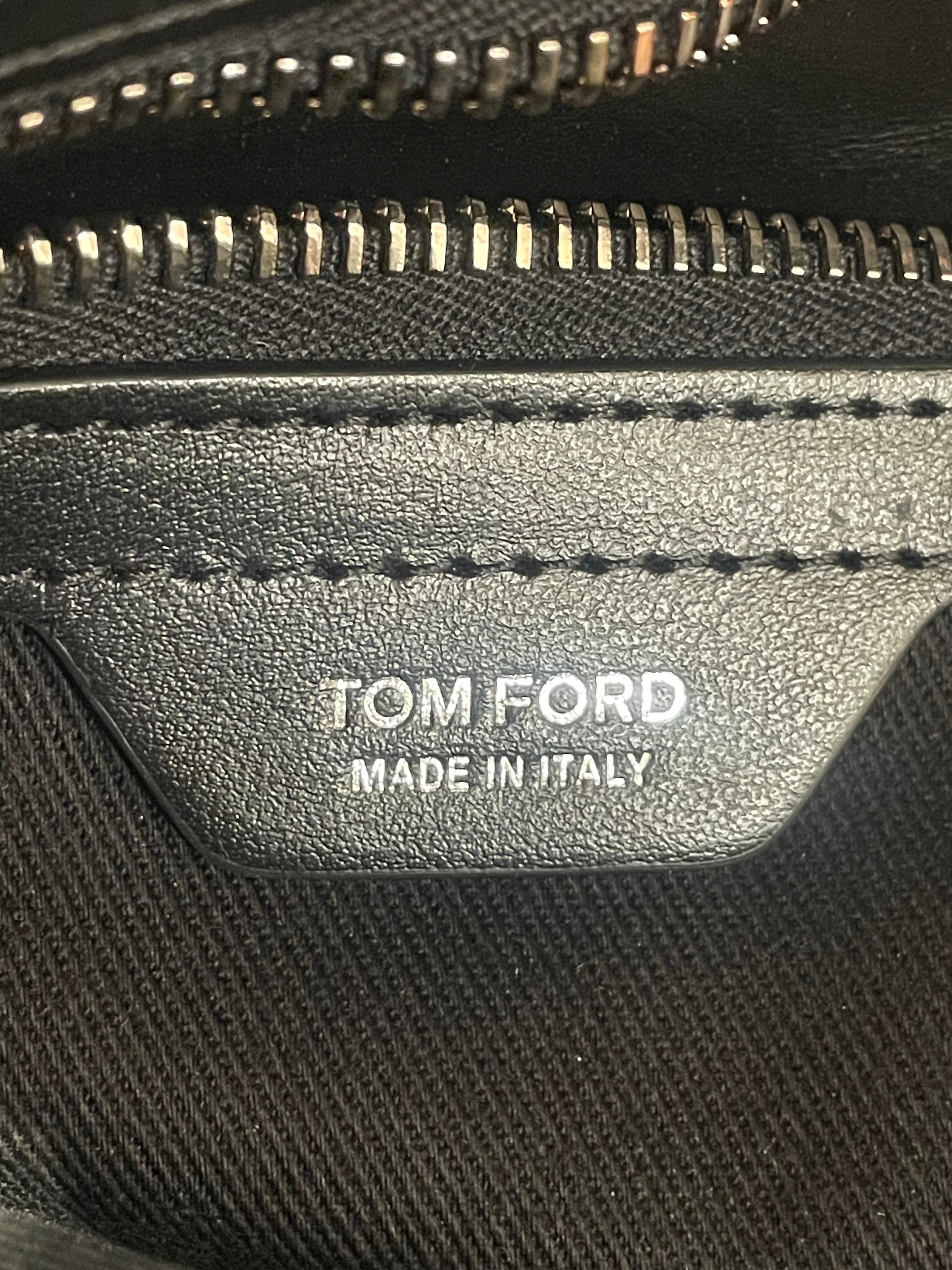 TOM FORD/Backpack/Leather/BLK/Suede Trimmed Leather Backpack view 3