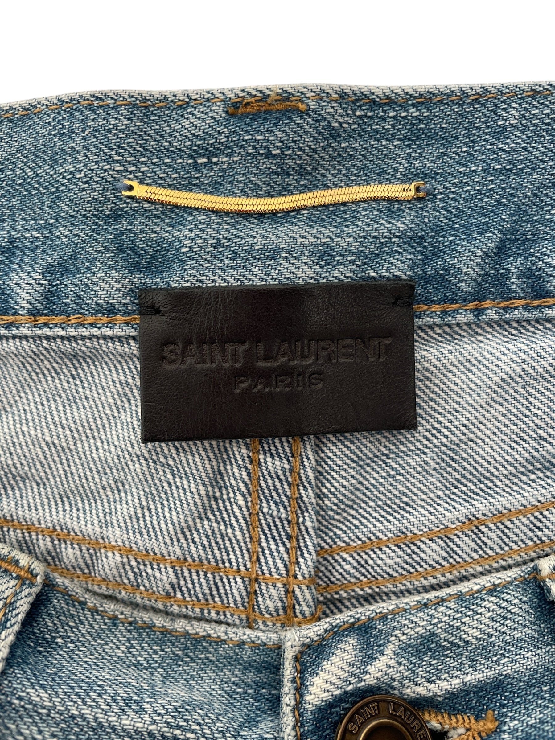 SAINT LAURENT/Shorts/28/Denim/BLU/Cut Denim Jorts view 3