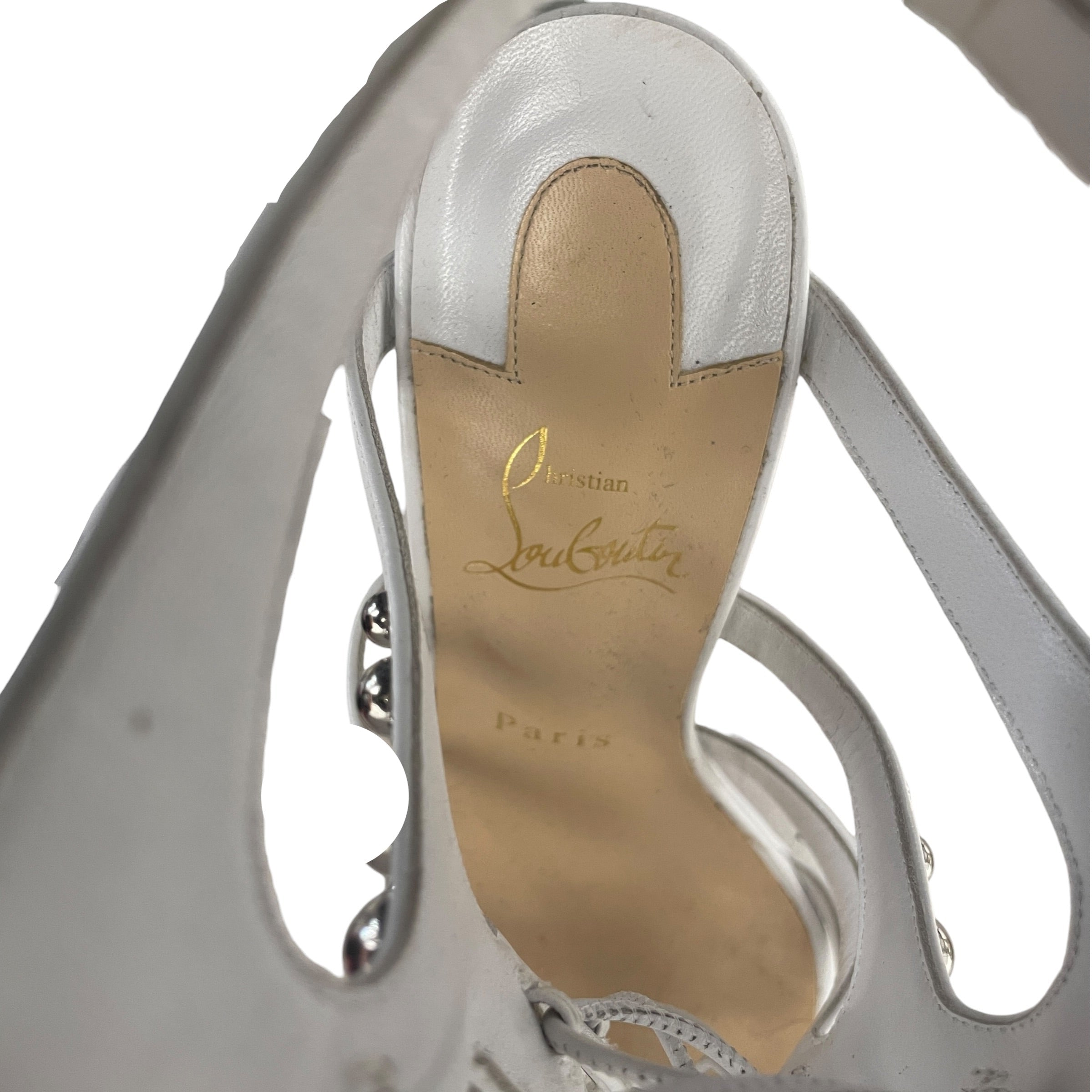Christian Louboutin/Heels/EU 38/Acrylic/WHT/ view 3