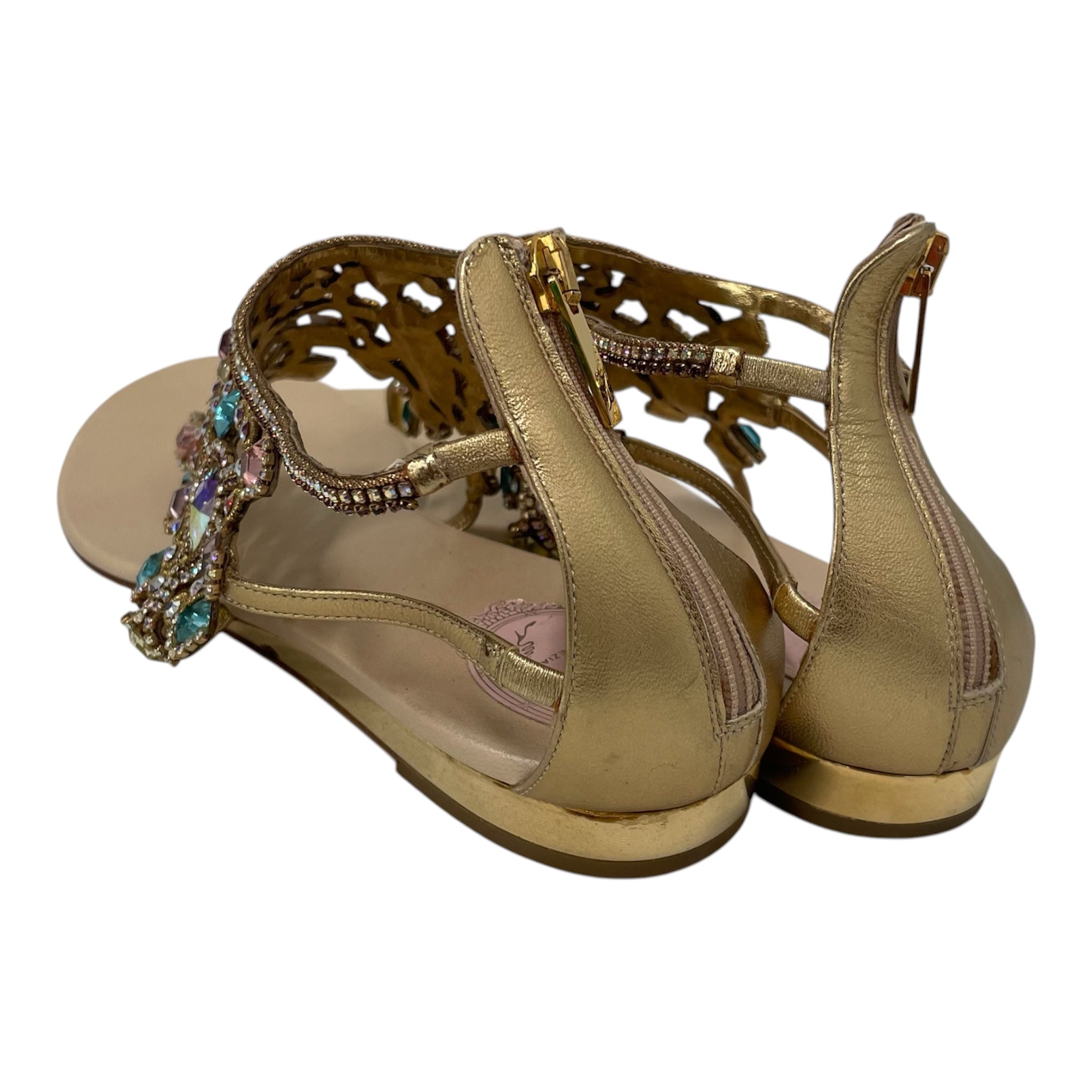 Rene Caovilla/Sandals/US 9/Leather/GLD/DIAMOND SANDAL view 3