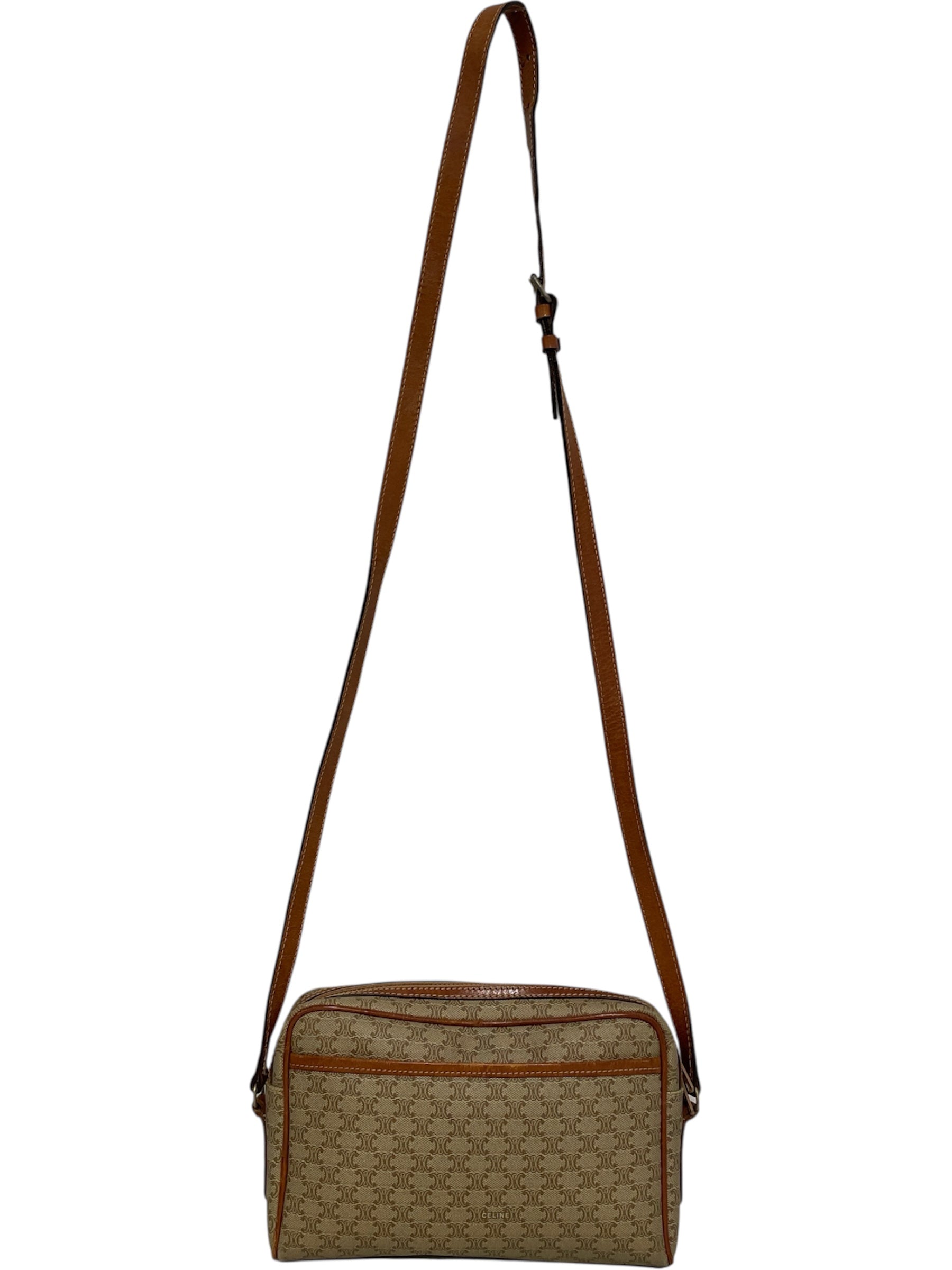 CELINE/Cross Body Bag/Monogram/Leather/BRW/Cross body bag view 2