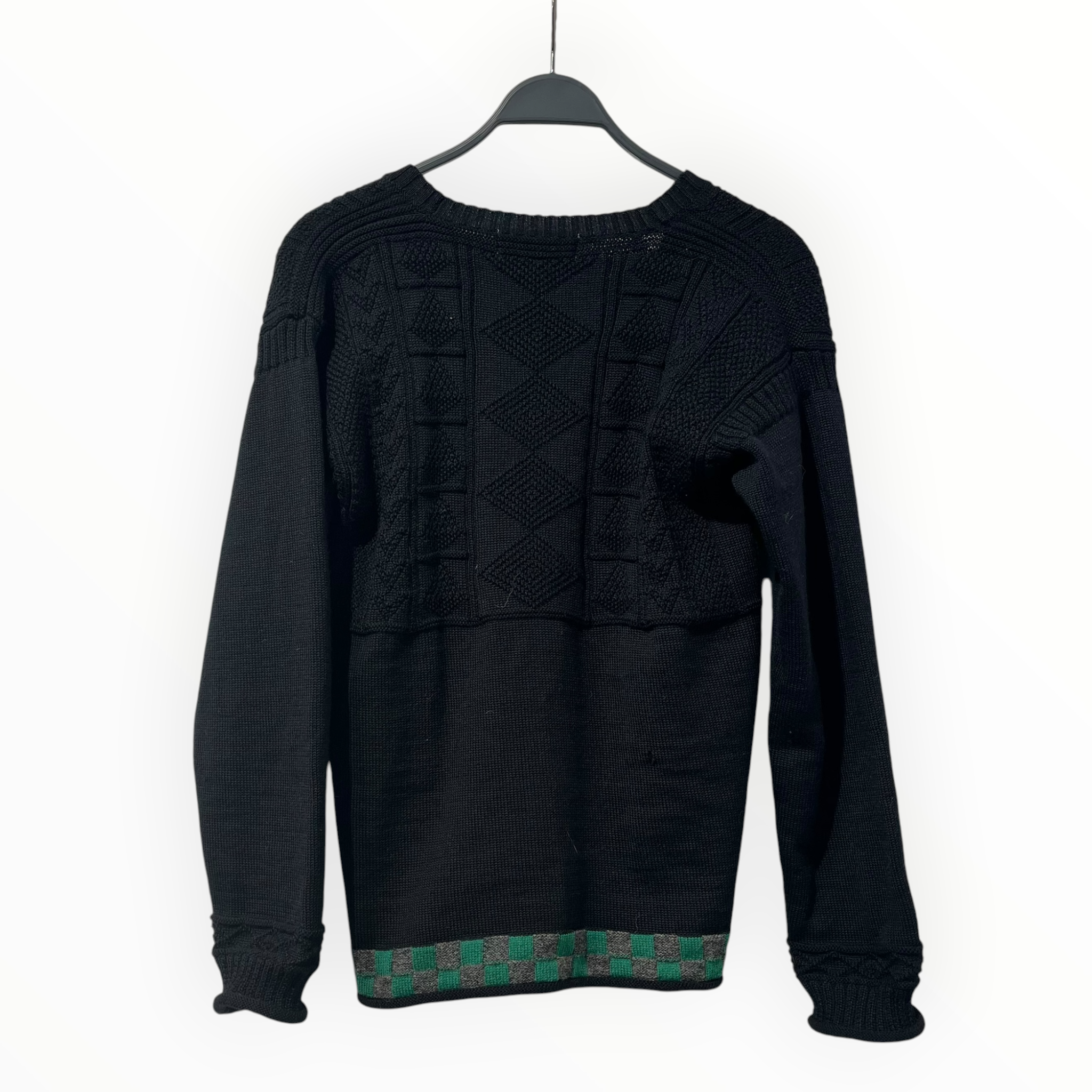 COMME des GARCONS HOMME/Cardigan/Wool/BLK/HN-070110 GREEN CHECKER view 2