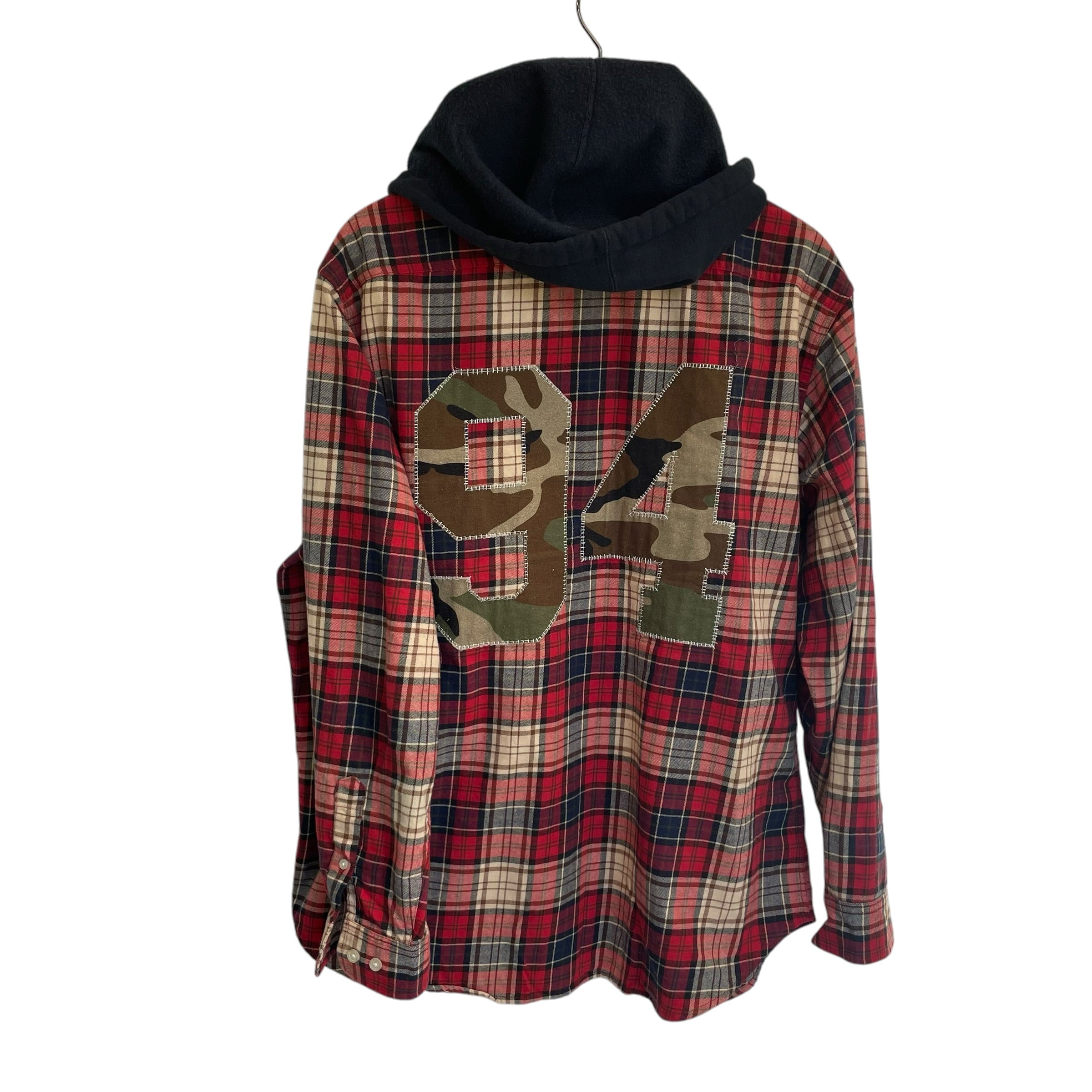 Supreme/Flannel Shirt/L/Cotton/RED/Plaid/hooded flannel view 2