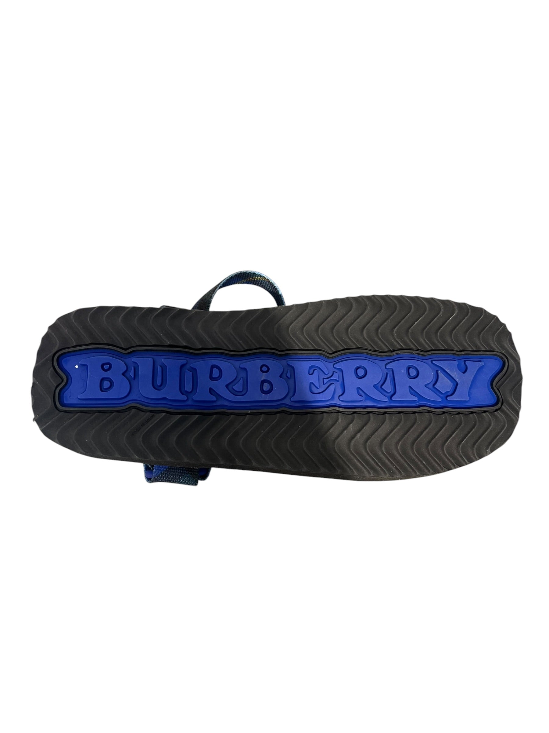 BURBERRY/Sandals/EU 45/Plaid/Cotton/BLU/ankle strap sandals view 5