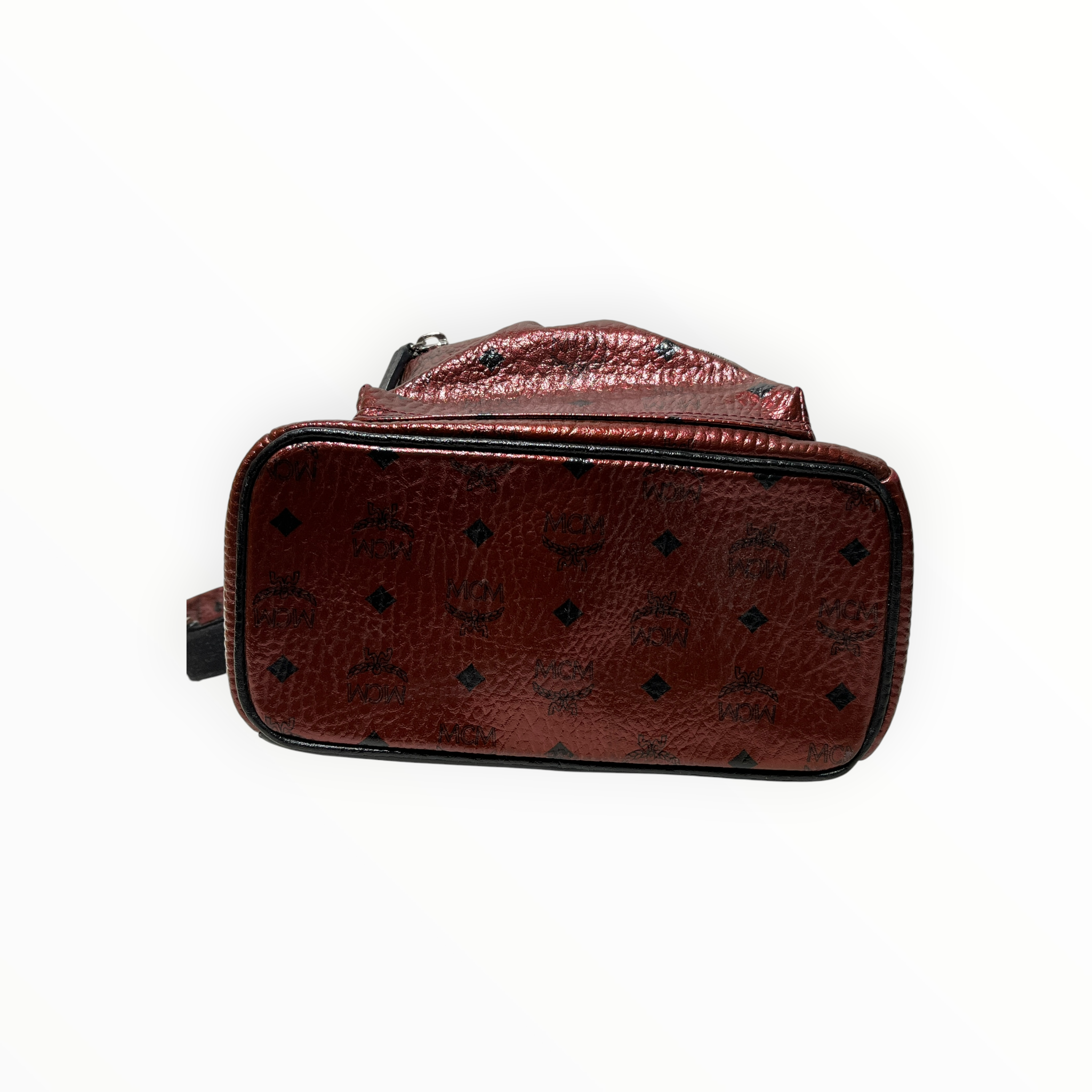 MCM/Backpack/Leather/RED/red medium bckpck view 7