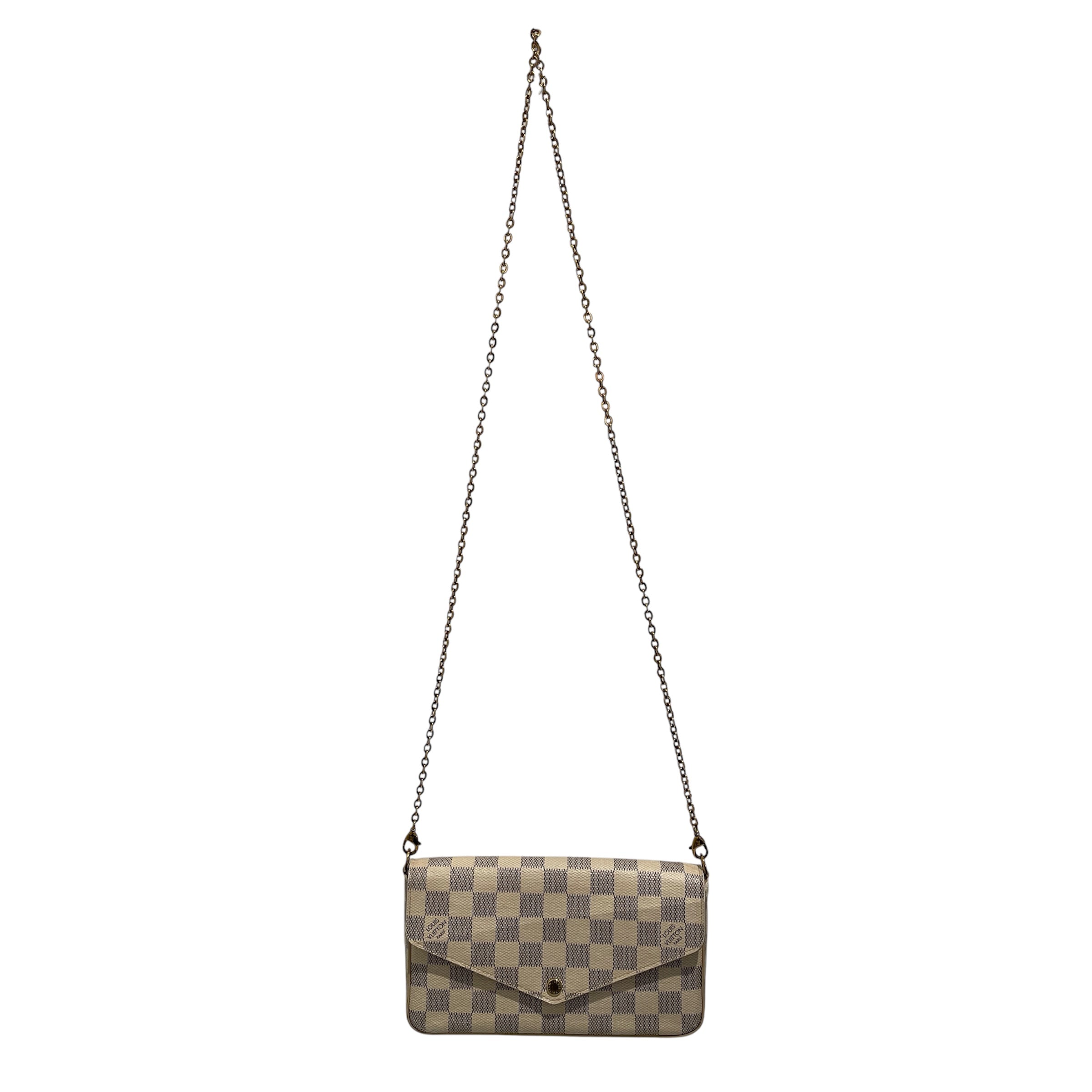 LOUIS VUITTON/Cross Body Bag/Hombre Check/Leather/CRM/Felicie Pochette in Damier view 1