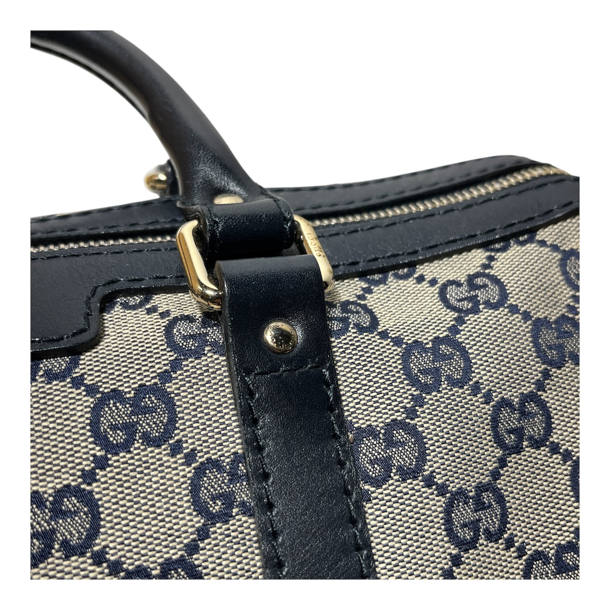 GUCCI/Hand Bag/Monogram/Cotton/BLU/blue all over gg boston view 7