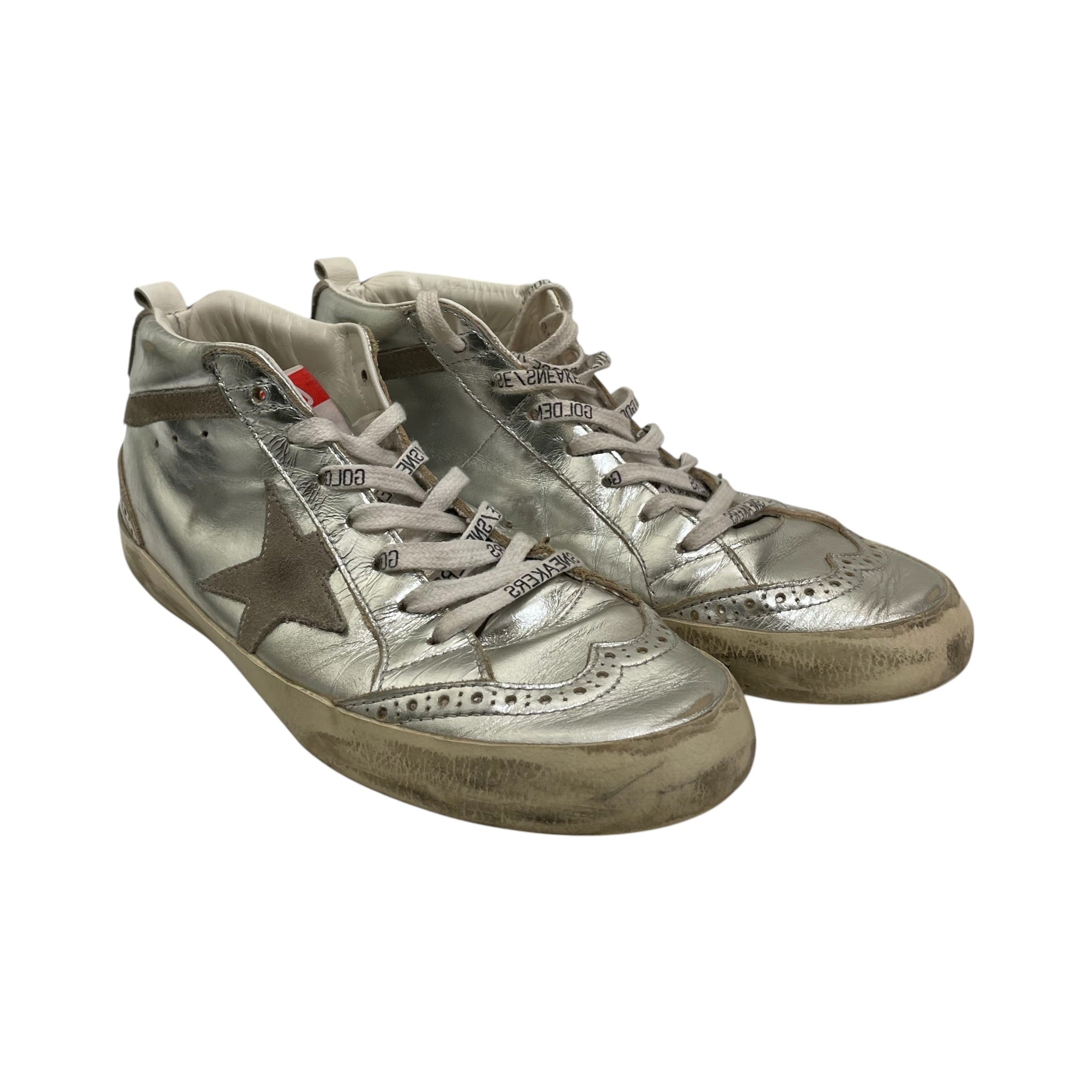 GOLDEN GOOSE/Hi-Sneakers/EU 39/Graphic/SLV/GG Midstar view 1