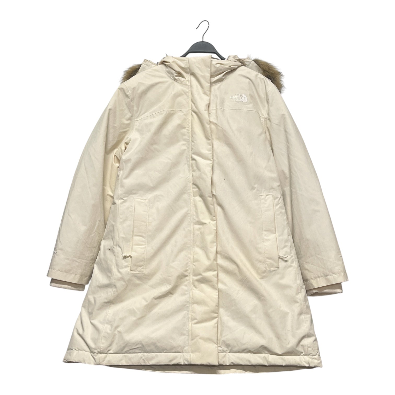 THE NORTH FACE/Puffer Jkt/XXL/Nylon/WHT/FAUX FUR HOOD view 1