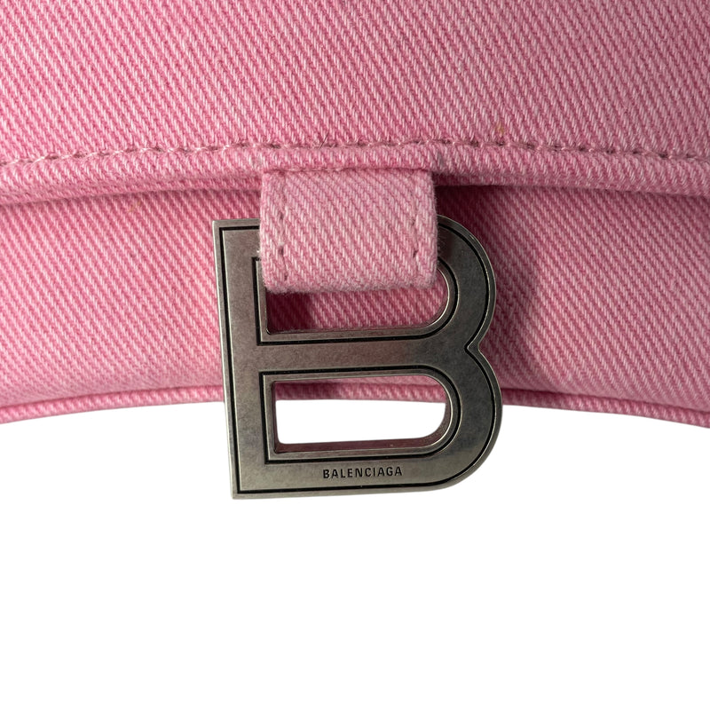 BALENCIAGA/Hand Bag/Denim/PNK/HOUR GLASS DENIM