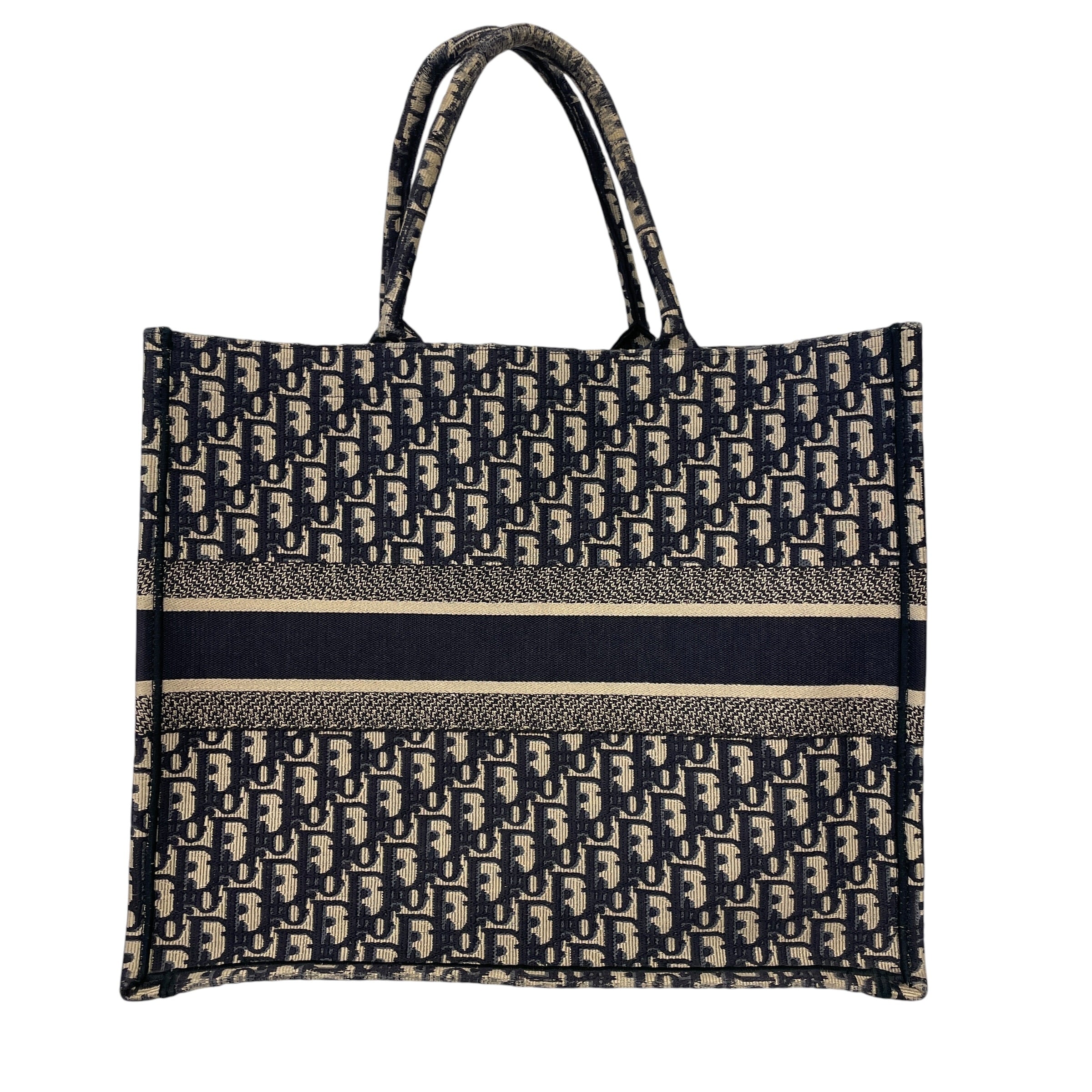 Christian Dior/Tote Bag/Monogram/Cotton/NVY/Oblique Jacquard Book view 2