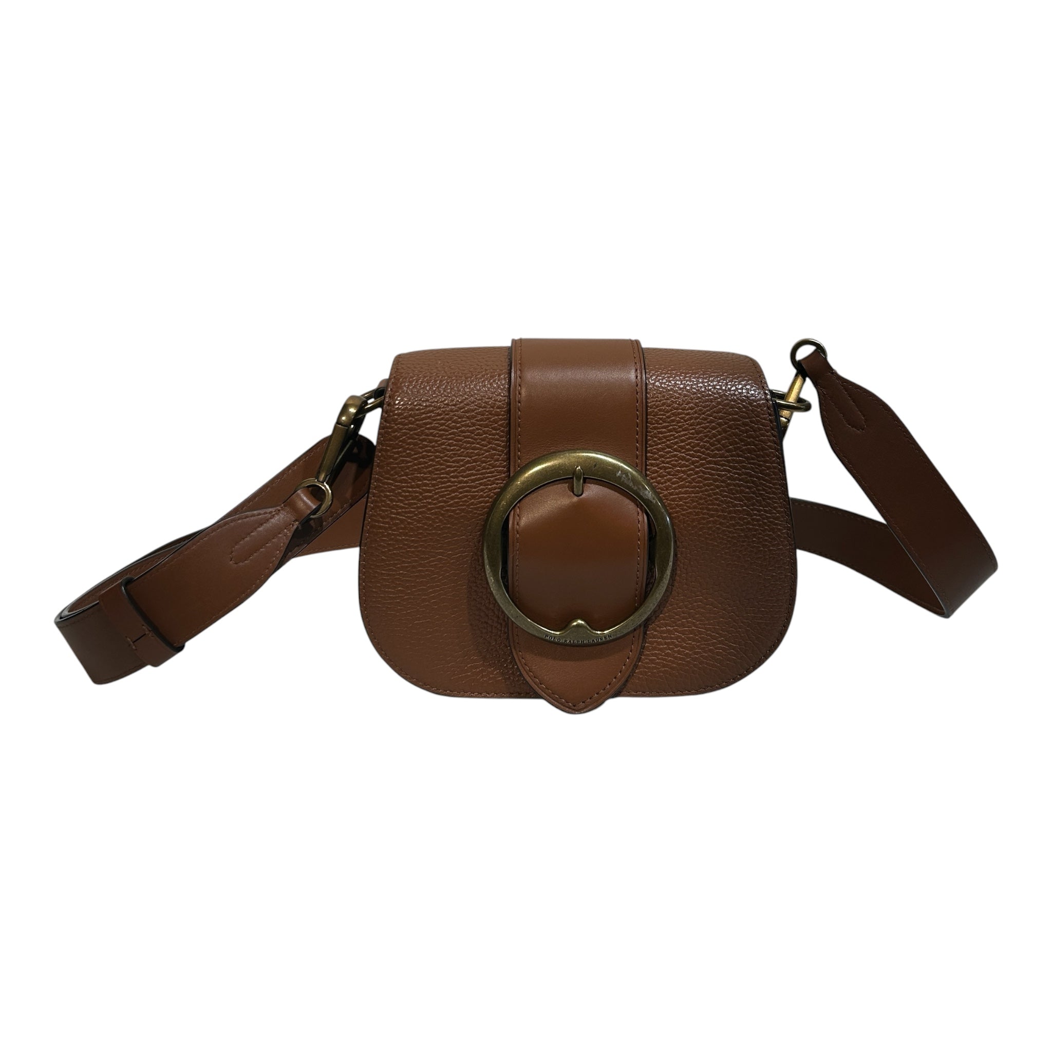 POLO RALPH LAUREN/Cross Body Bag/Leather/BRW/GOLD CIRCLE HARDWARE view 1