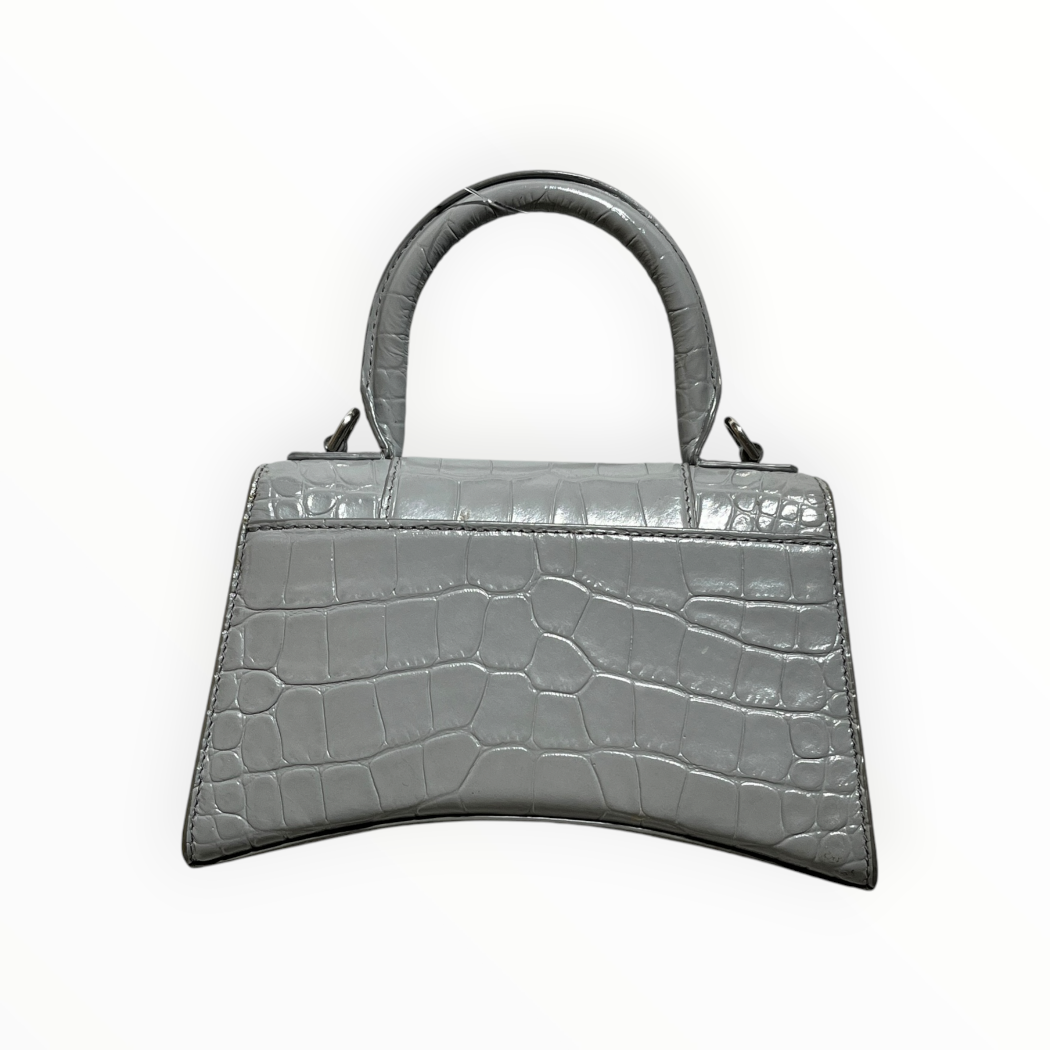 BALENCIAGA/Cross Body Bag/Animal Pattern/Leather/GRY/HOURGLASS MINI CROC view 4