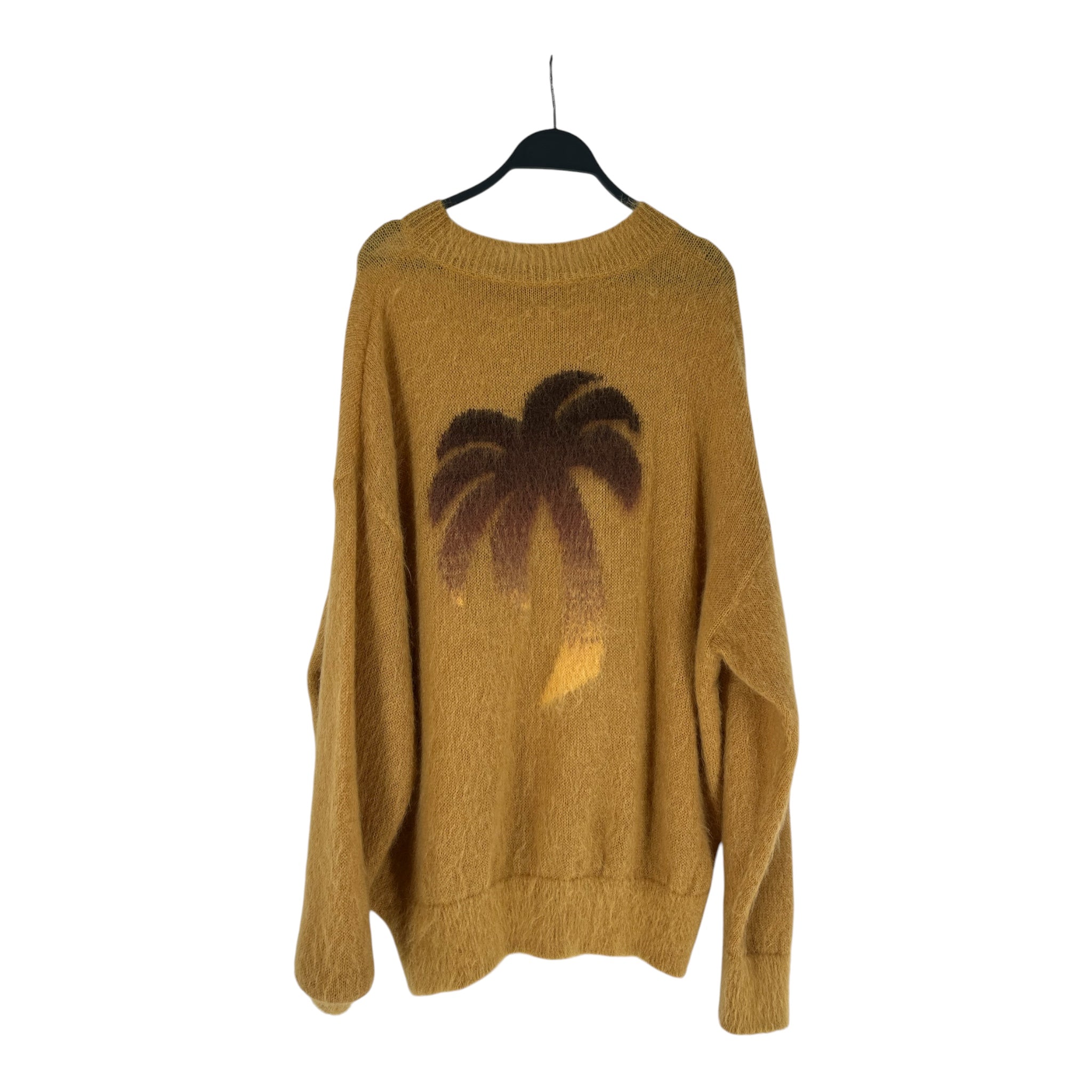 Palm Angels/Sweater/M/Mohair/YEL/BLACK PALM ANGELS SCRIPT view 2