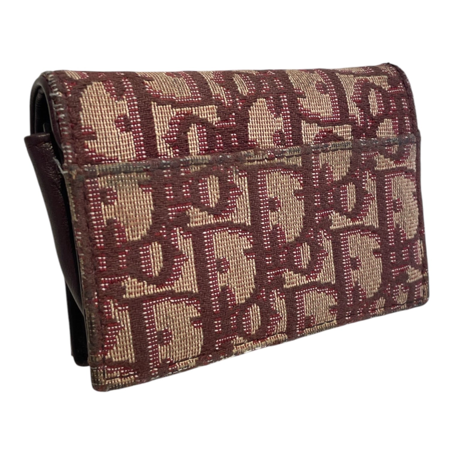Christian Dior/Coin Wallet/Monogram/Cotton/PNK/SADLE WALLET/MAROON view 2