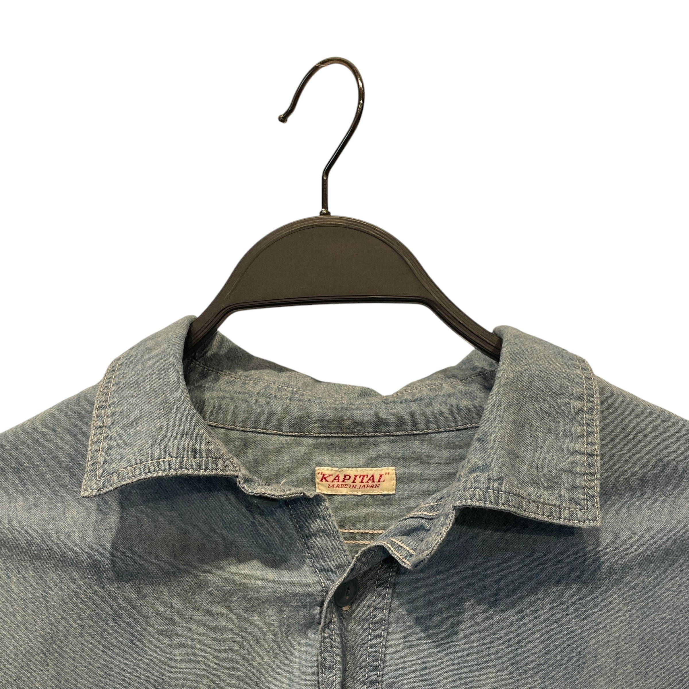KAPITAL/LS Shirt/2/Denim/IDG/SMILEY KNIT SLEEVES view 3