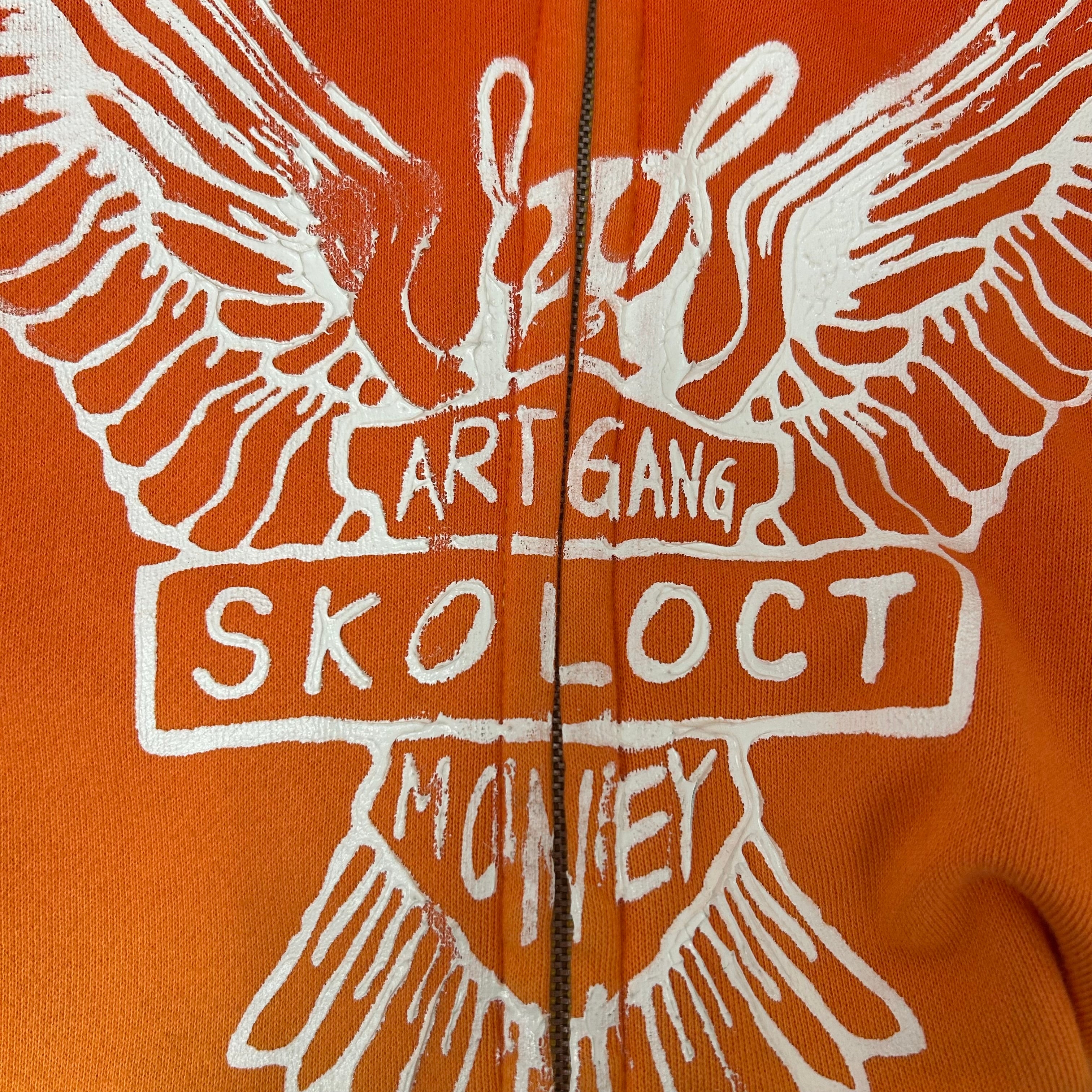 SKOLOCT/Zip Up Hoodie/M/Graphic/Cotton/ORN/Art Gang Hoodie view 4