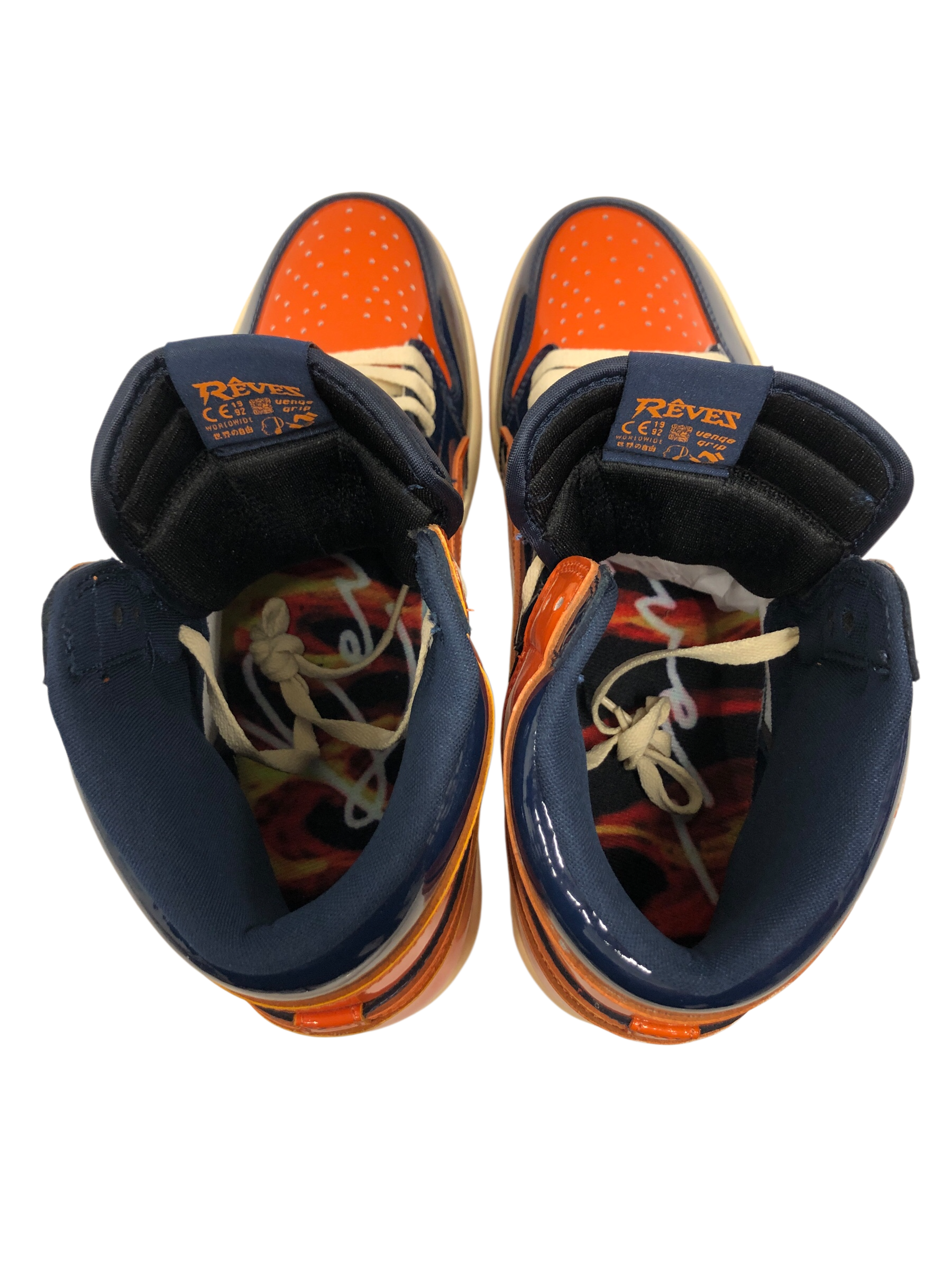 KIY/Hi-Sneakers/US 13/Polyester/BLU/U-Tip/Orange/Blue view 7