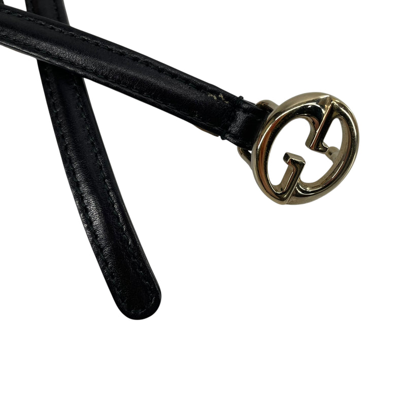 GUCCI/Belt/FREE/Leather/BLK/SKINNY BELT WT GG